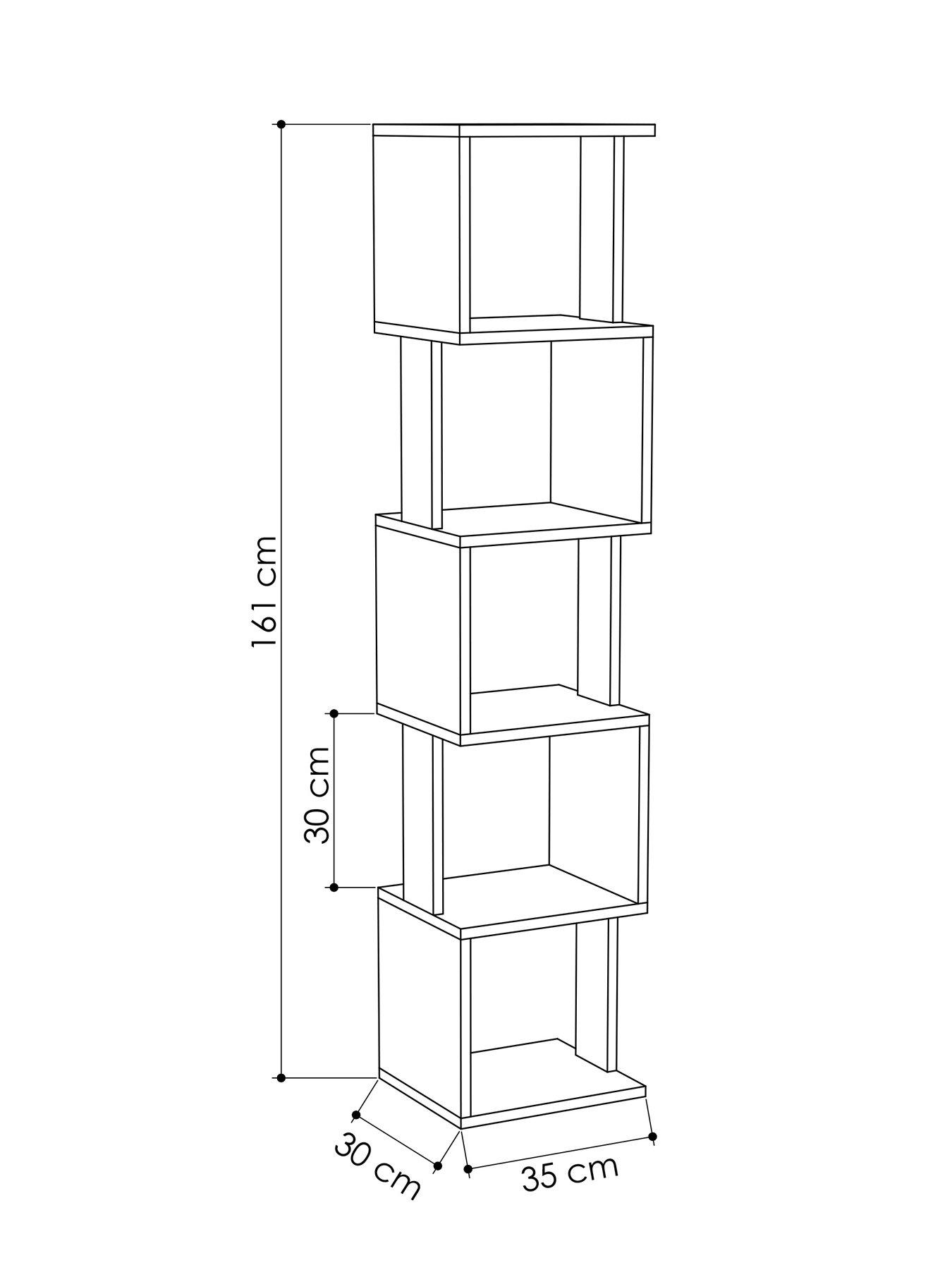 Image 3 of 4 of Decortie Piri Bookcase Shelf Unit - White/mocha