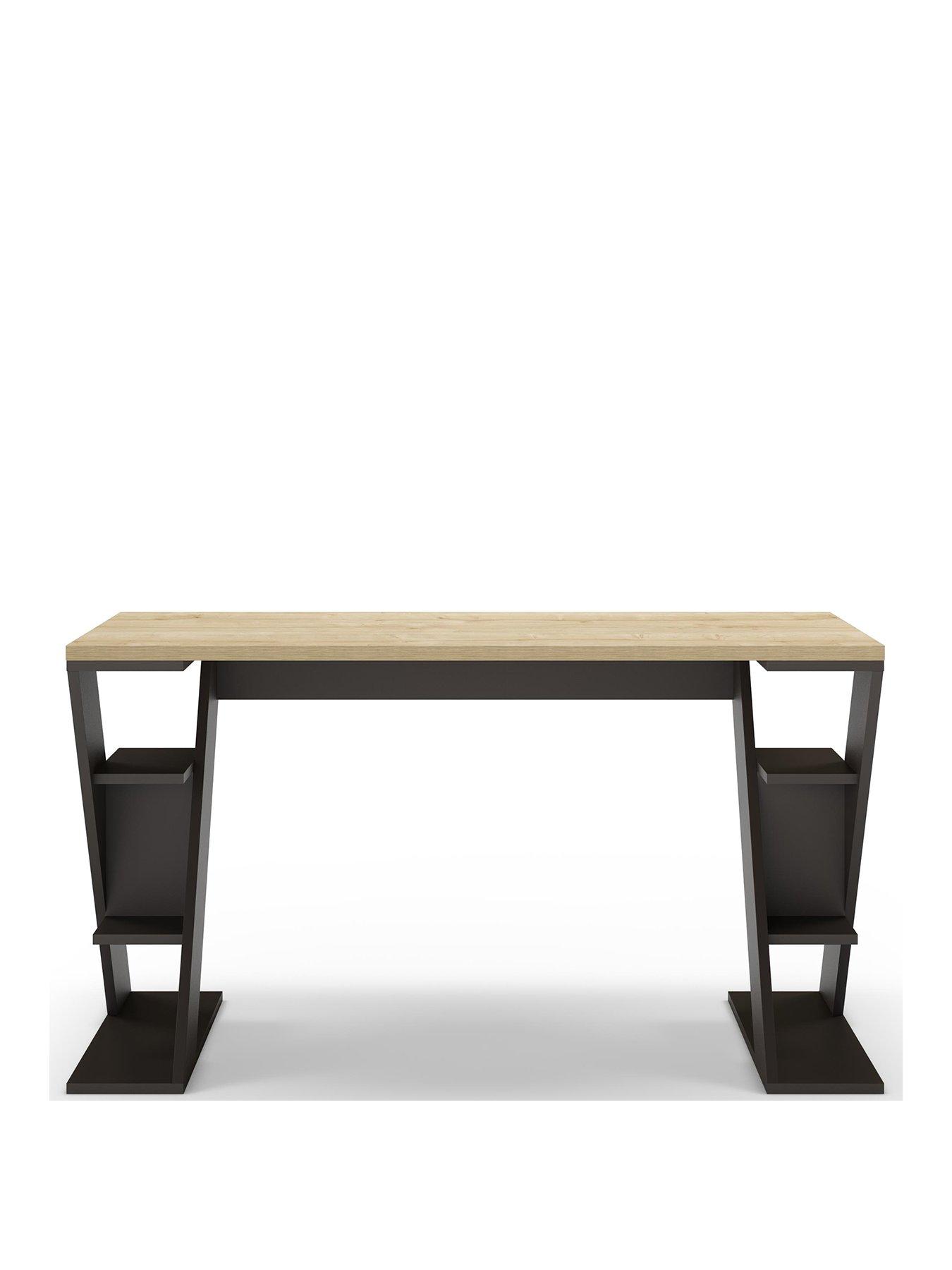Image 2 of 6 of Decortie Papillon Desk- Sapphire Oak/black