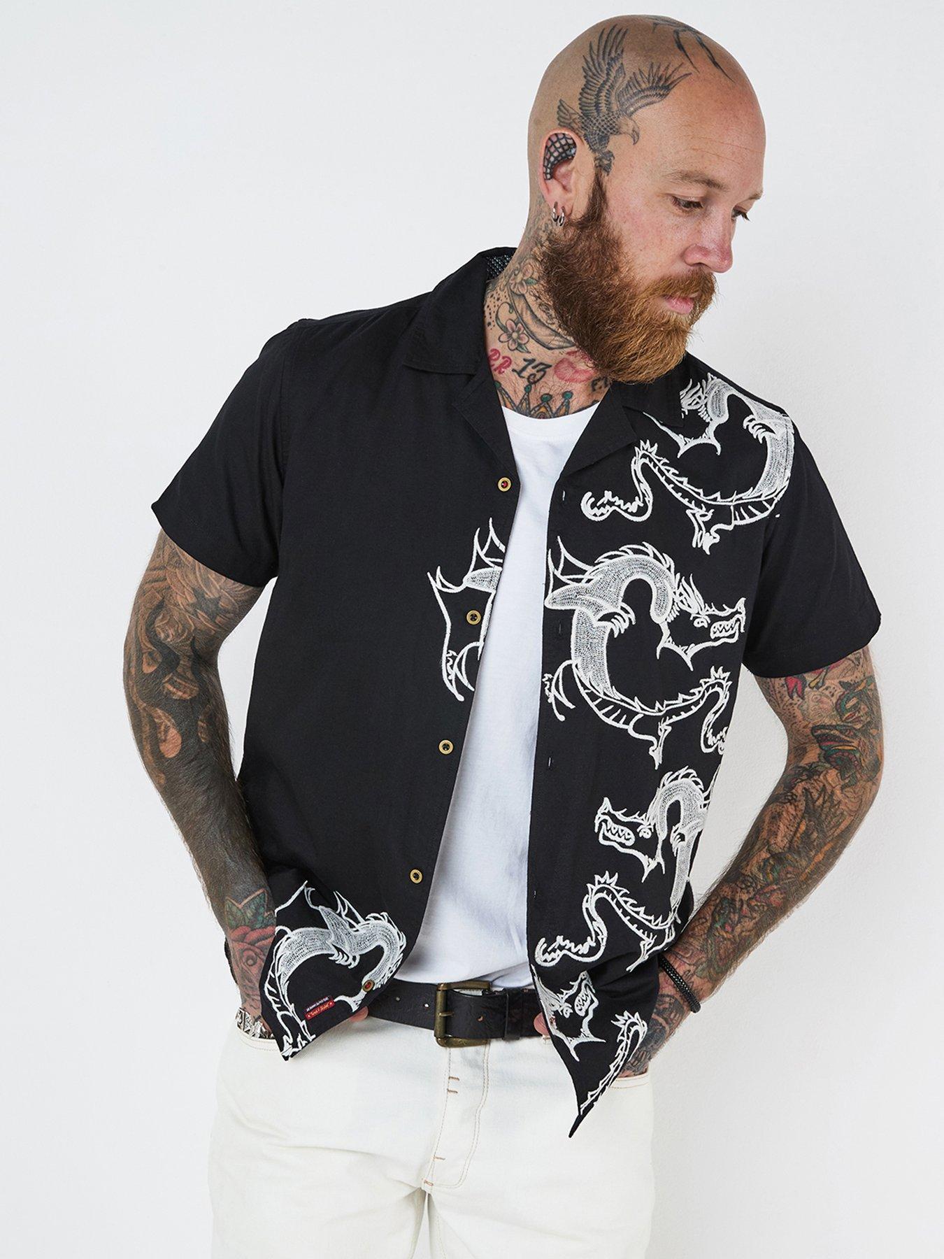 joe-browns-wildside-short-sleeve-shirt-blackfront