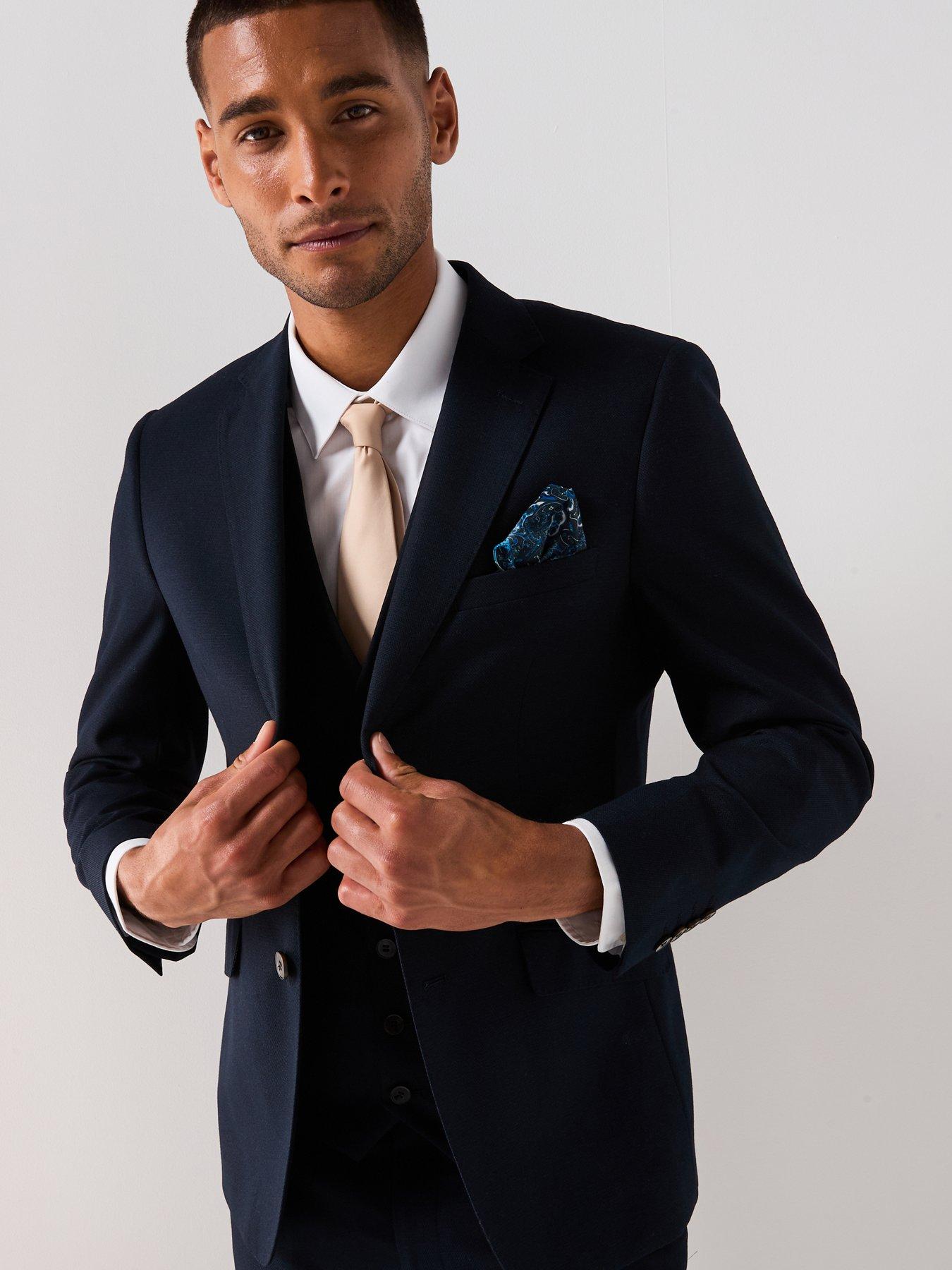 Image of Skopes Harcourt Tailored Fit Suit Jacket - Navy