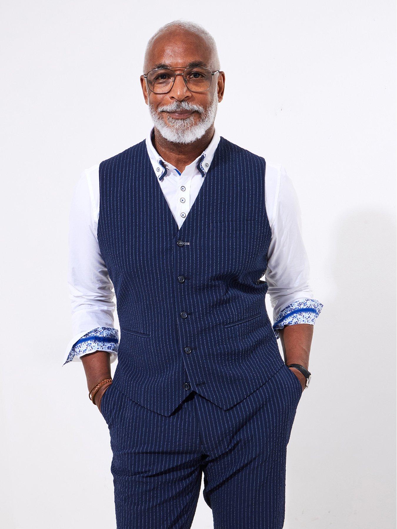 Image 1 of 5 of Joe Browns Pinstripe Textured Waistcoat - Navy