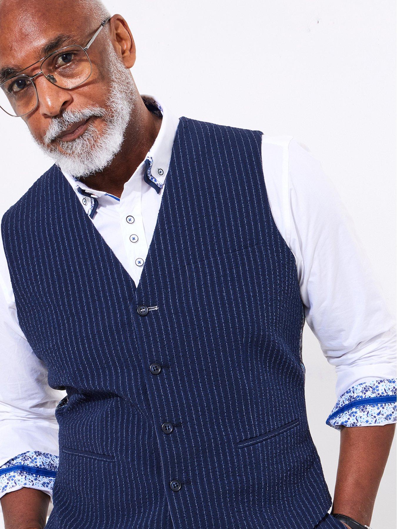 Image 3 of 5 of Joe Browns Pinstripe Textured Waistcoat - Navy