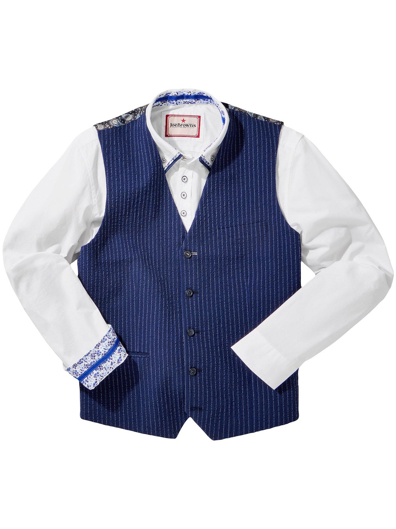 Image 5 of 5 of Joe Browns Pinstripe Textured Waistcoat - Navy