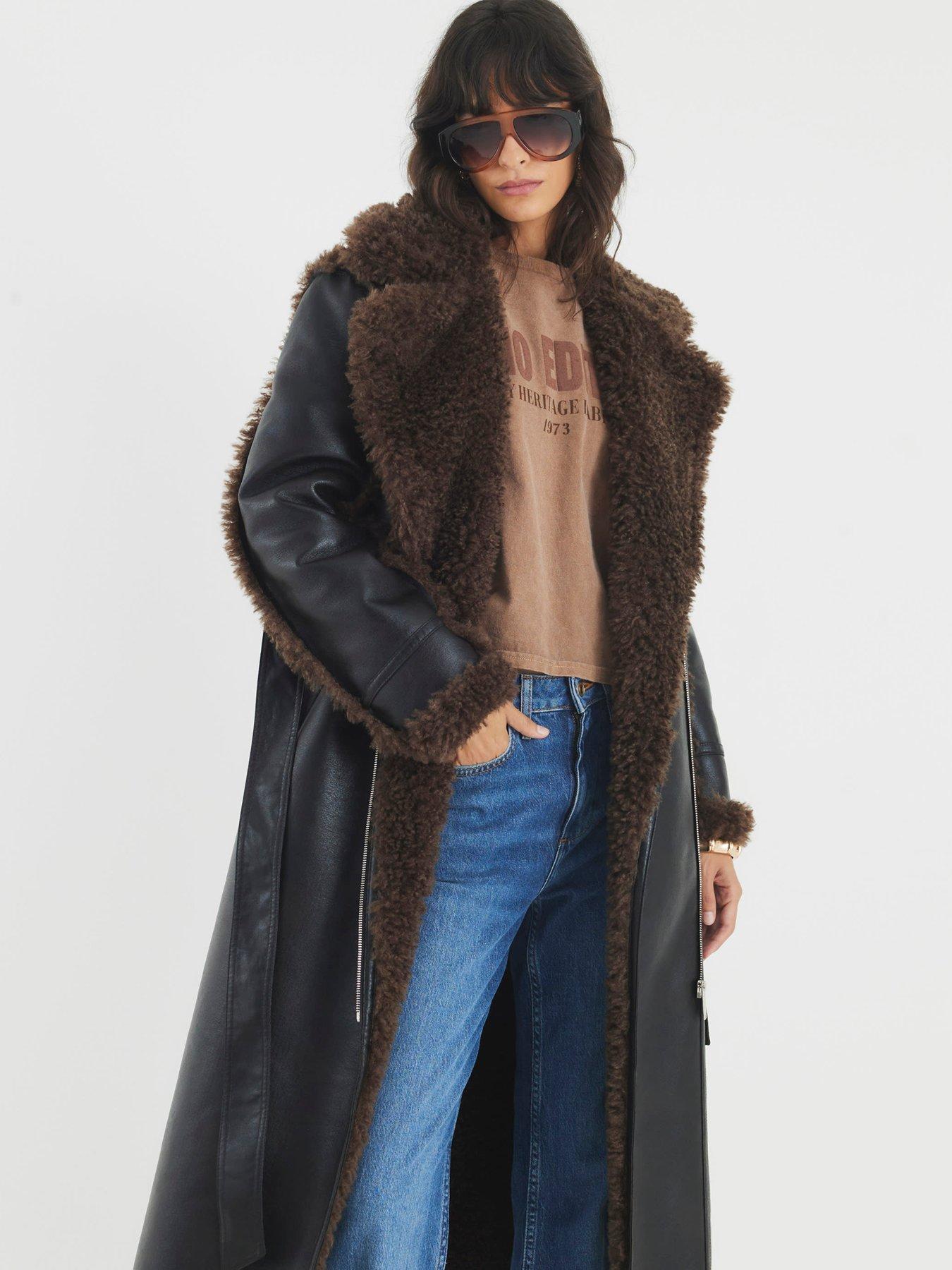 river-island-shearling-belted-trench-black