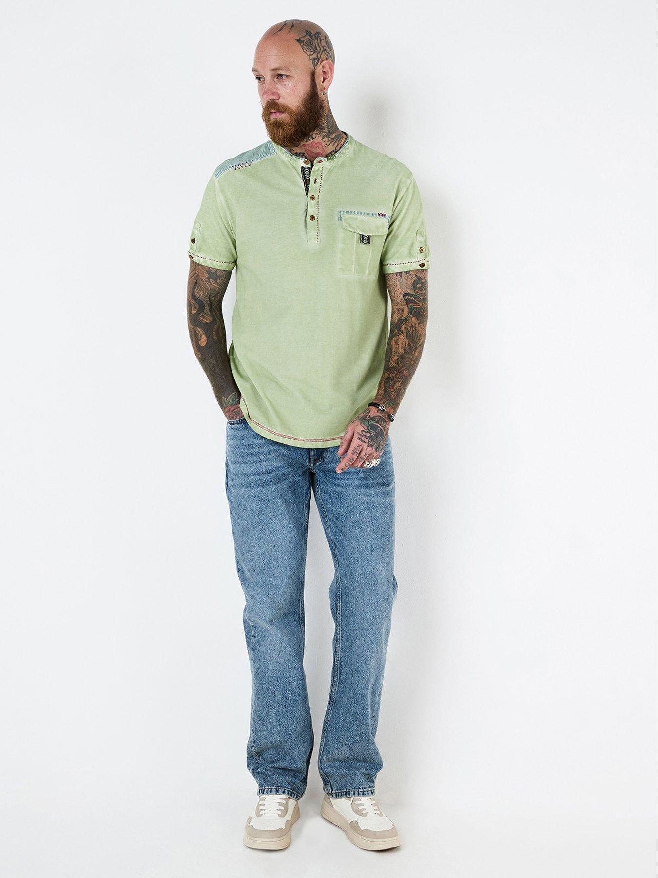 Image 1 of 6 of Joe Browns Joe Browns Carefree Customised Green Henley T-shirt