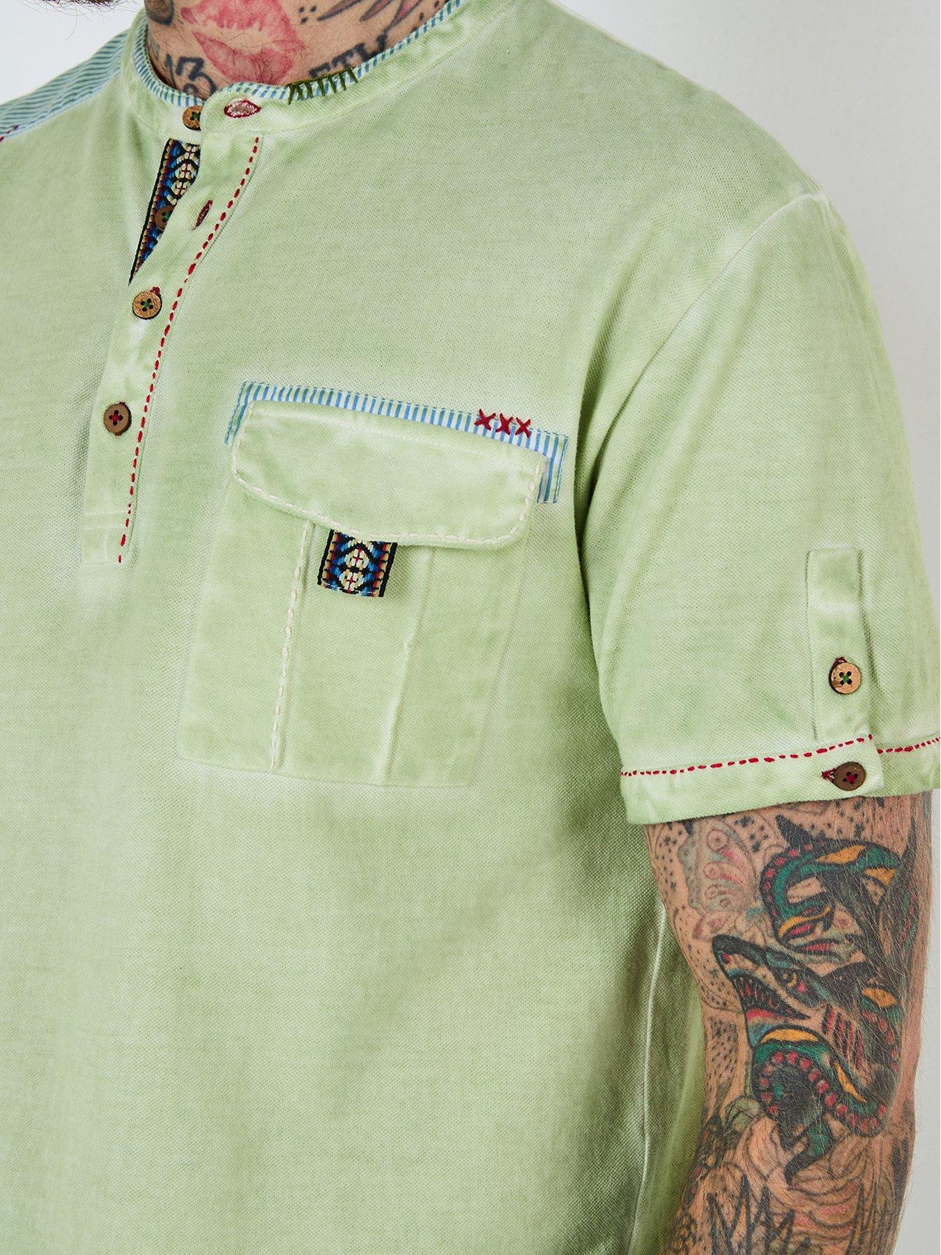 Image 4 of 6 of Joe Browns Joe Browns Carefree Customised Green Henley T-shirt