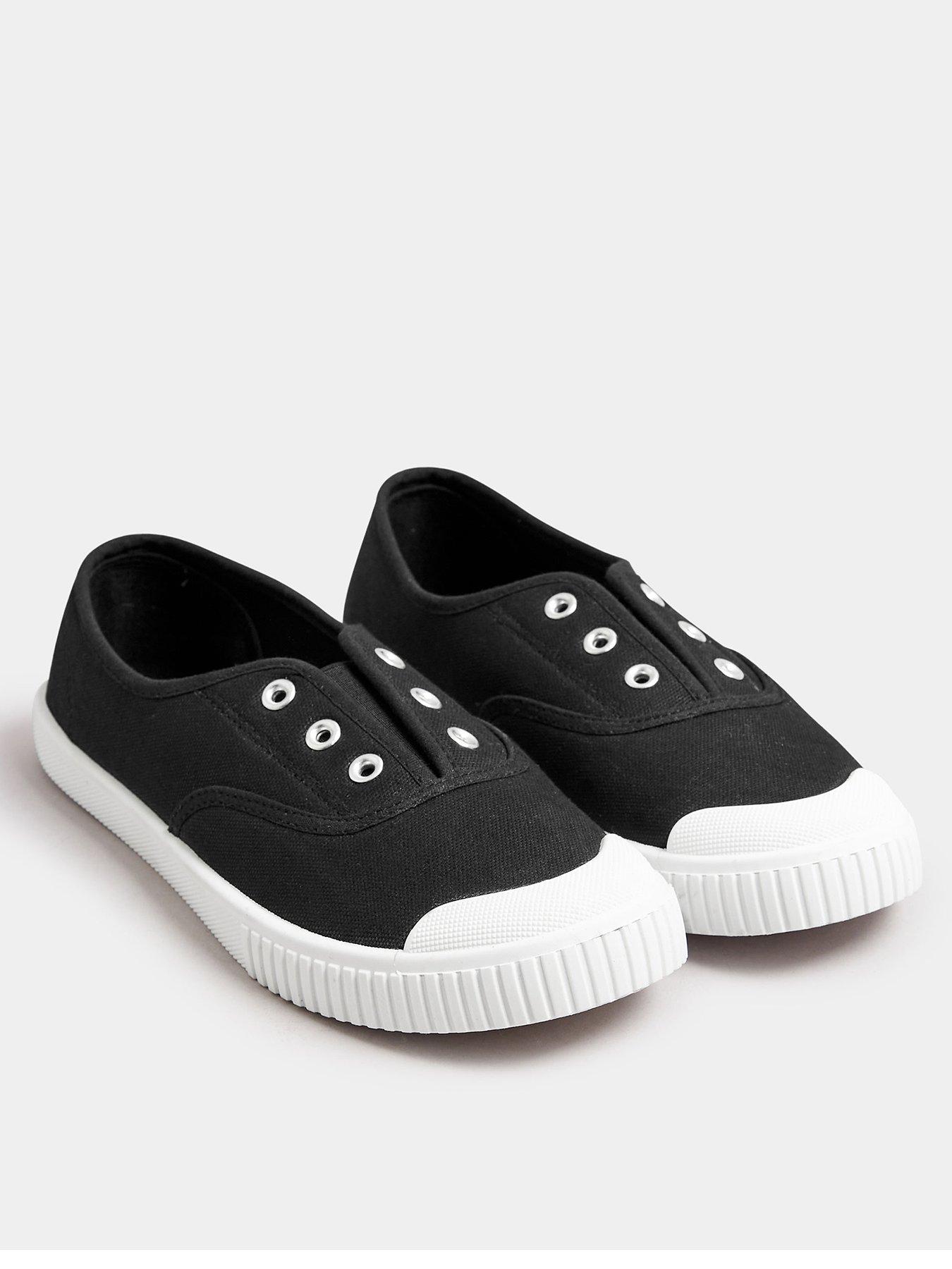 yours-wide-fit-lace-less-canvas-pumpsstillFront