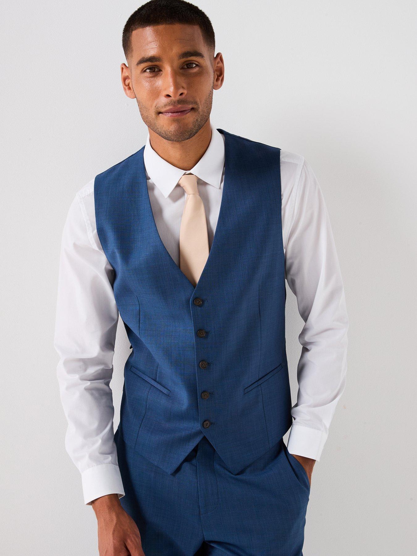 undefined Remo Standard Fit Waistcoat - Blue