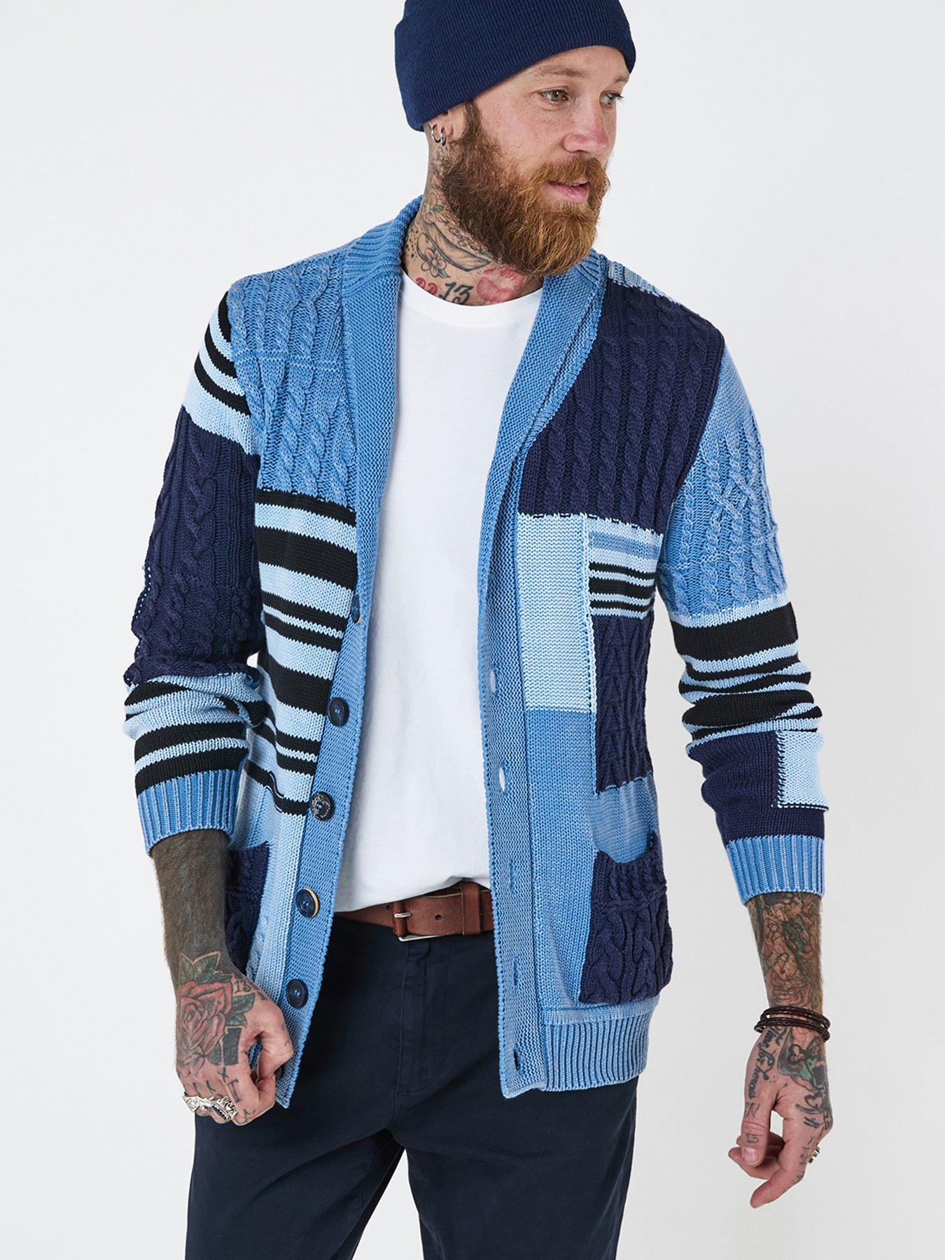 undefined Perfect Patch Knitted Cardigan - Blue
