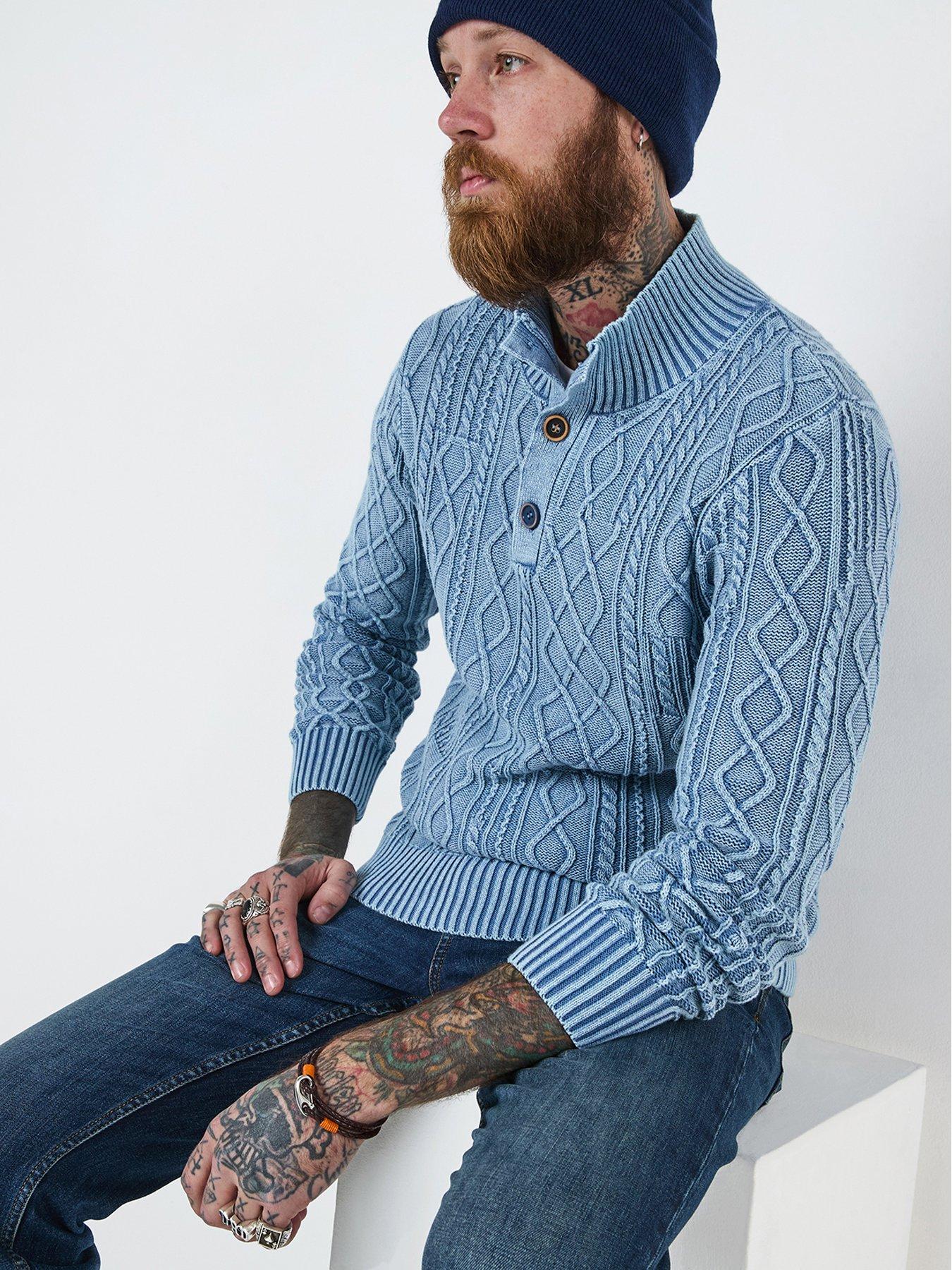 undefined Washed To Perfection Funnel Neck Knitted Jumper - Blue