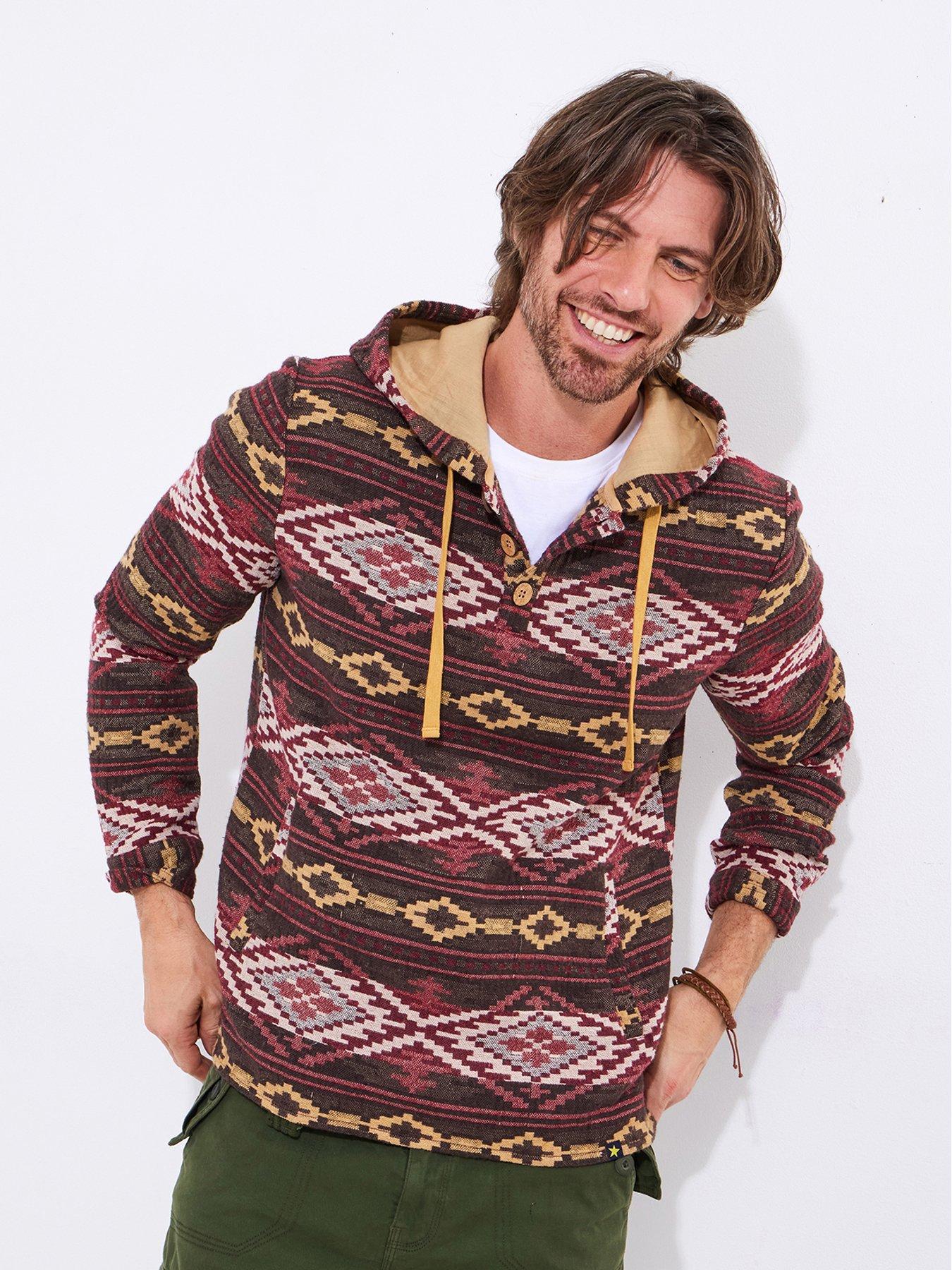 Image 1 of 6 of Joe Browns Cosy Campfire Woven Hoodie - Brown