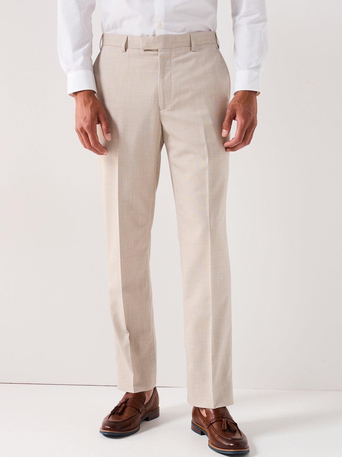 undefined Redding Tailored Fit Suit Trousers - Beige