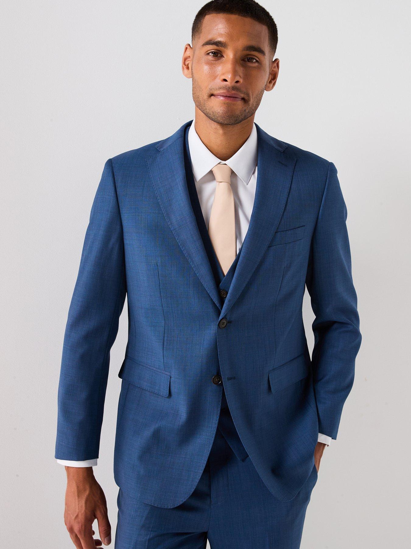 undefined Remo Tailored Fit Suit Jacket - Blue