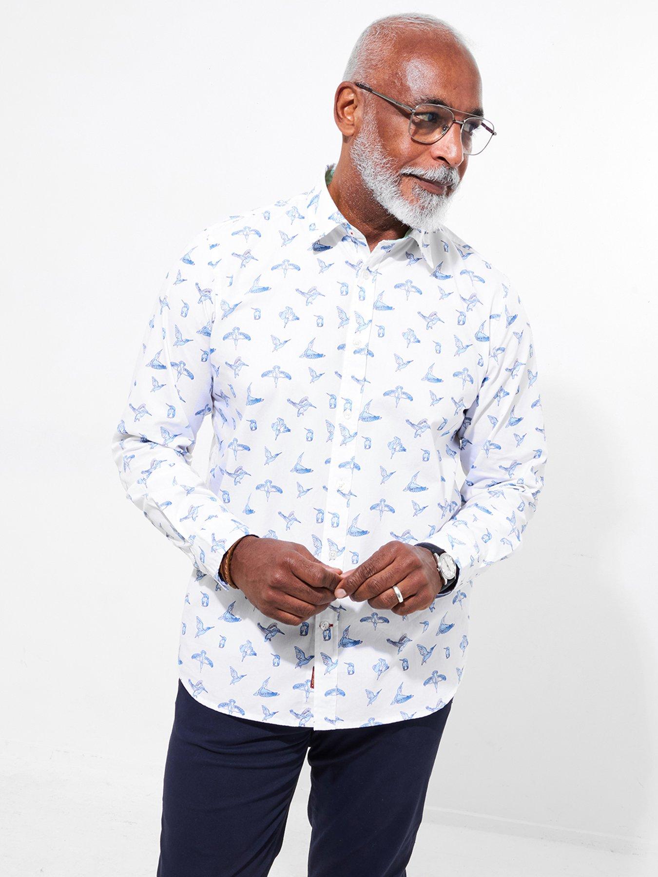 undefined Sketchy Bird Print Long Sleeve Shirt - White
