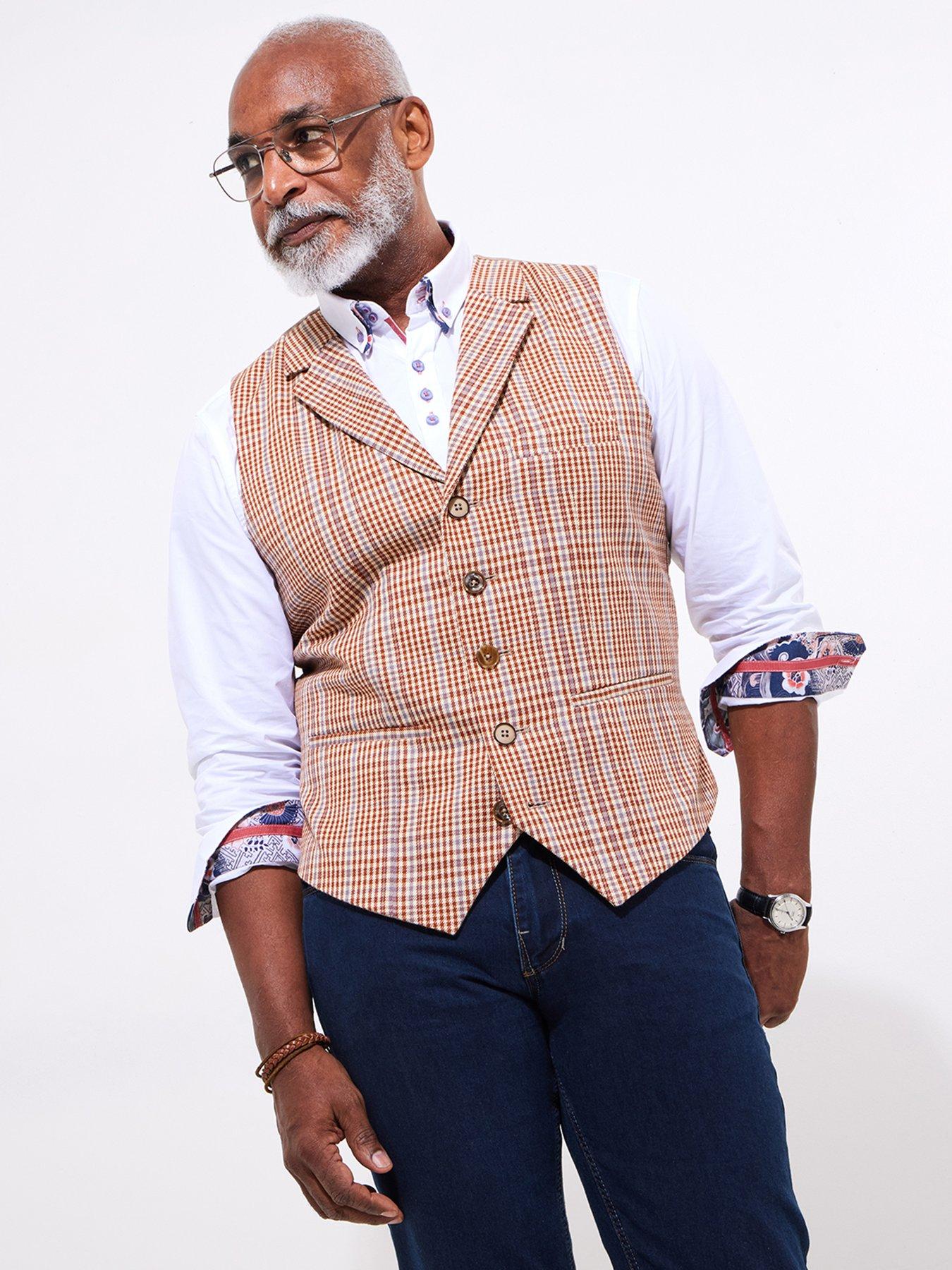 Image of Joe Browns Check Waistcoat - Orange