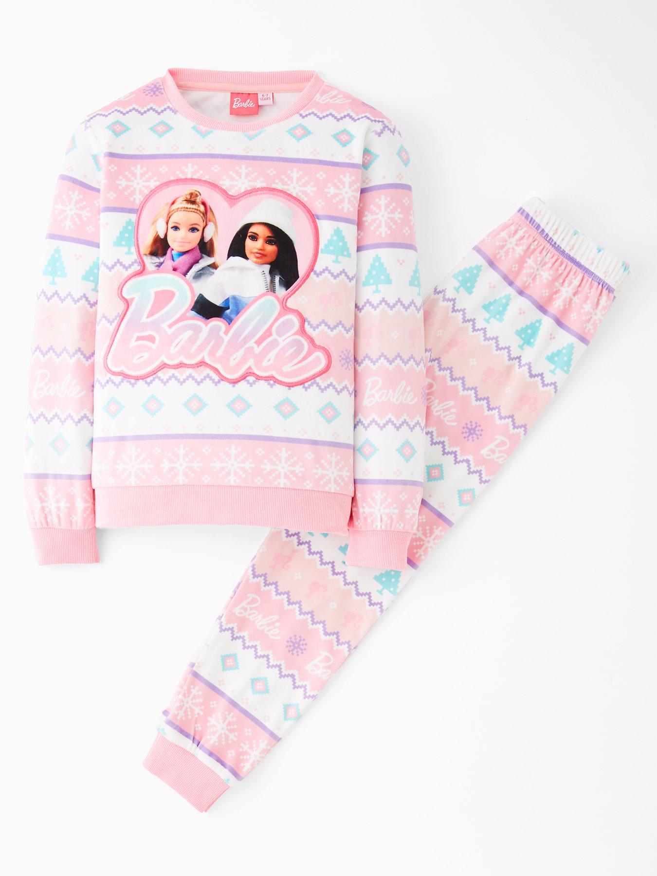 barbie-barbie-fairisle-fleece-pyjamas-pink