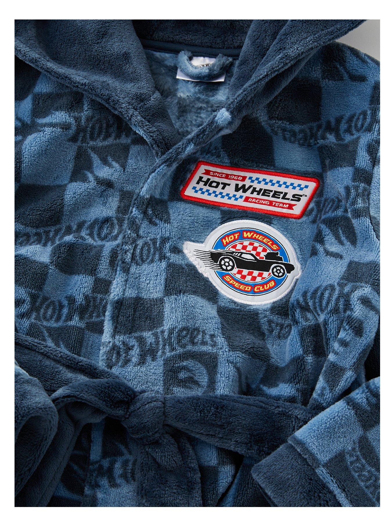 Image 2 of 4 of Hot Wheels Hot Wheels 3 Piece Long Sleeve Pyjama And Gown Set - Navy