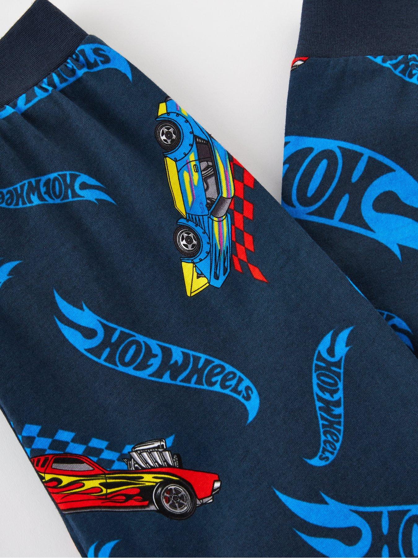 Image 3 of 4 of Hot Wheels Hot Wheels 3 Piece Long Sleeve Pyjama And Gown Set - Navy