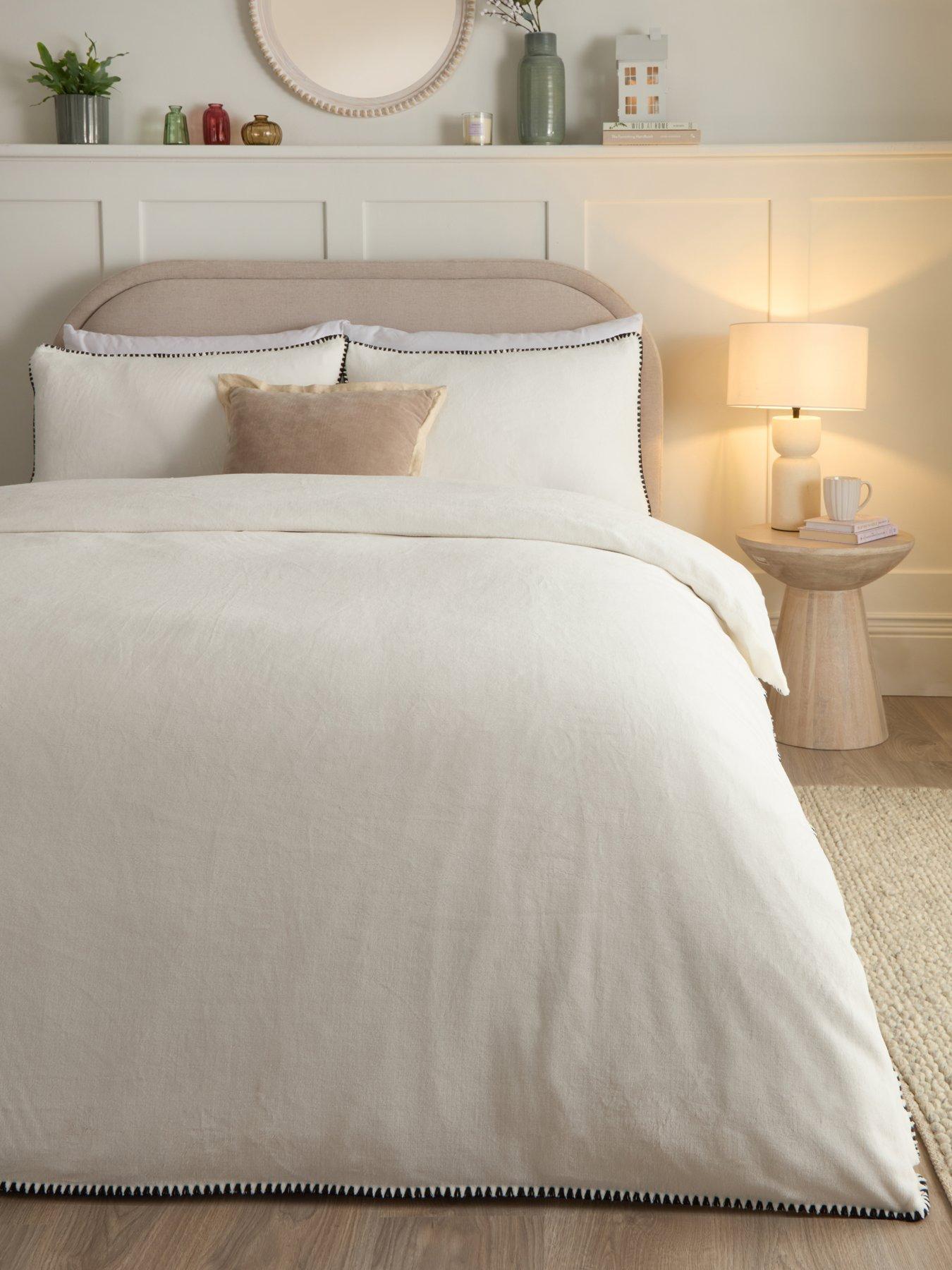 undefined Whip Stitch Edge Teddy Fleece Duvet Set - Ks