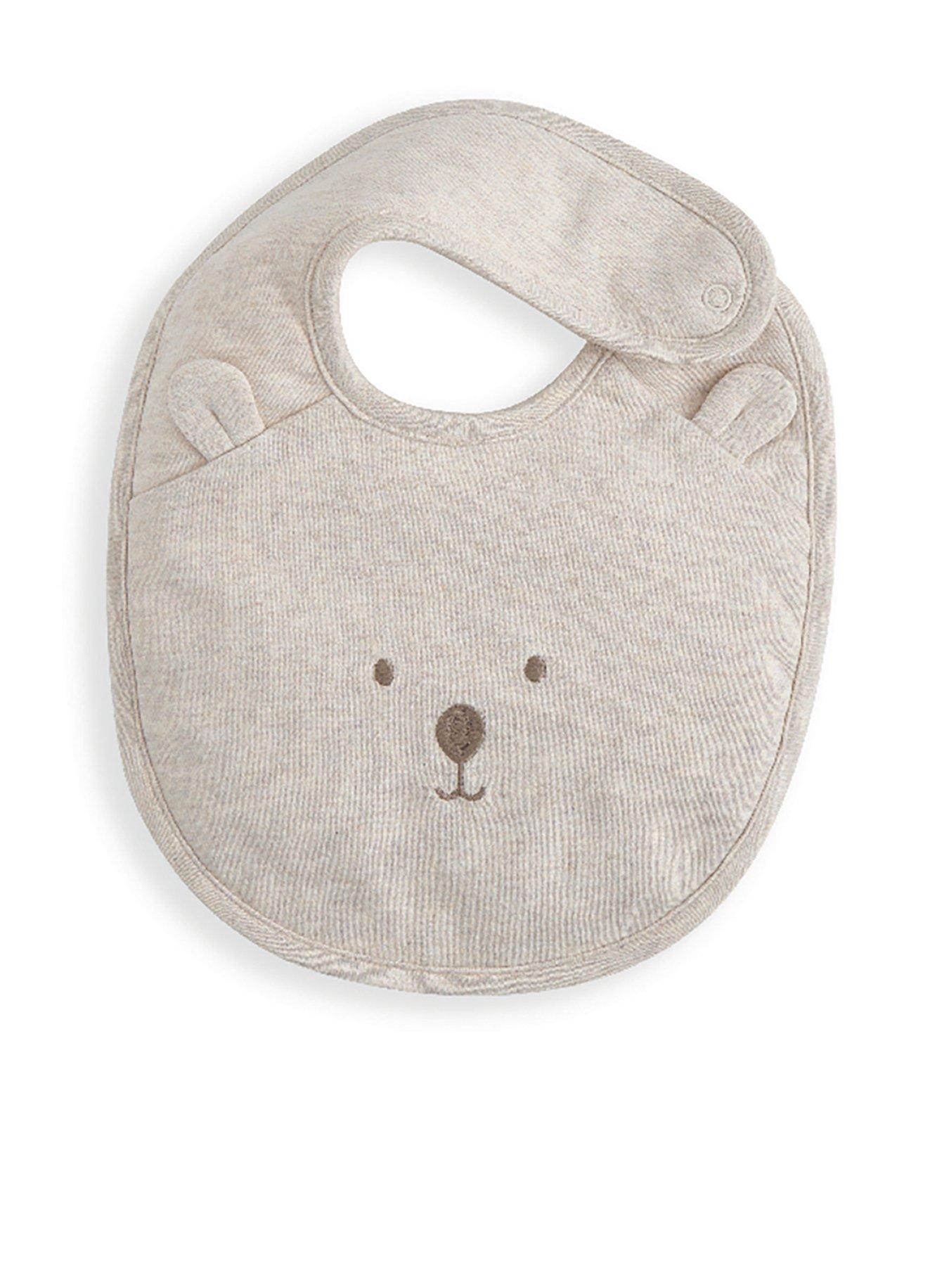 Image of Mamas & Papas Baby Unisex Bear Bib - Beige