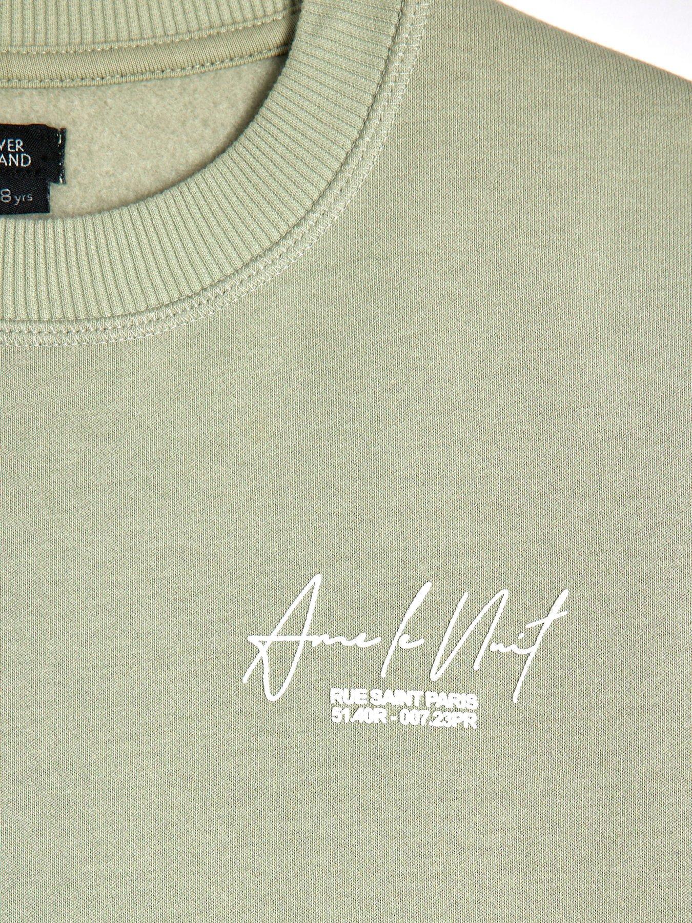 Image 4 of 5 of River Island Boys Sweatshirt Short Set - Light Green