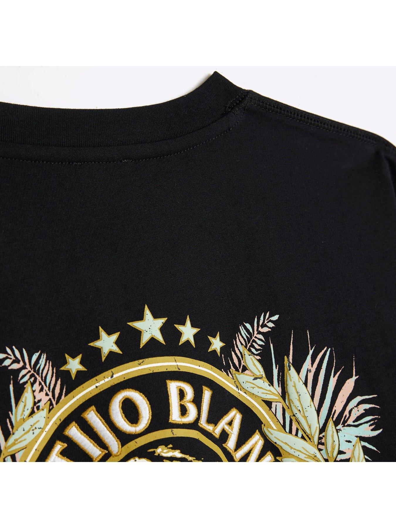 Image 4 of 4 of River Island Boys Back Printed T-Shirt - Black