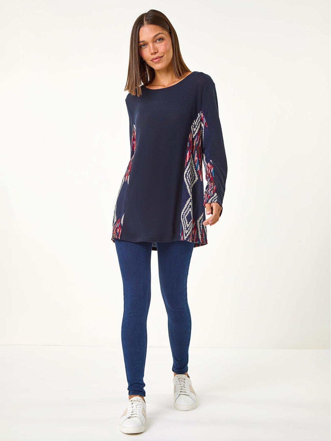 roman-side-printed-stretch-tunic-top-midnight-blueback