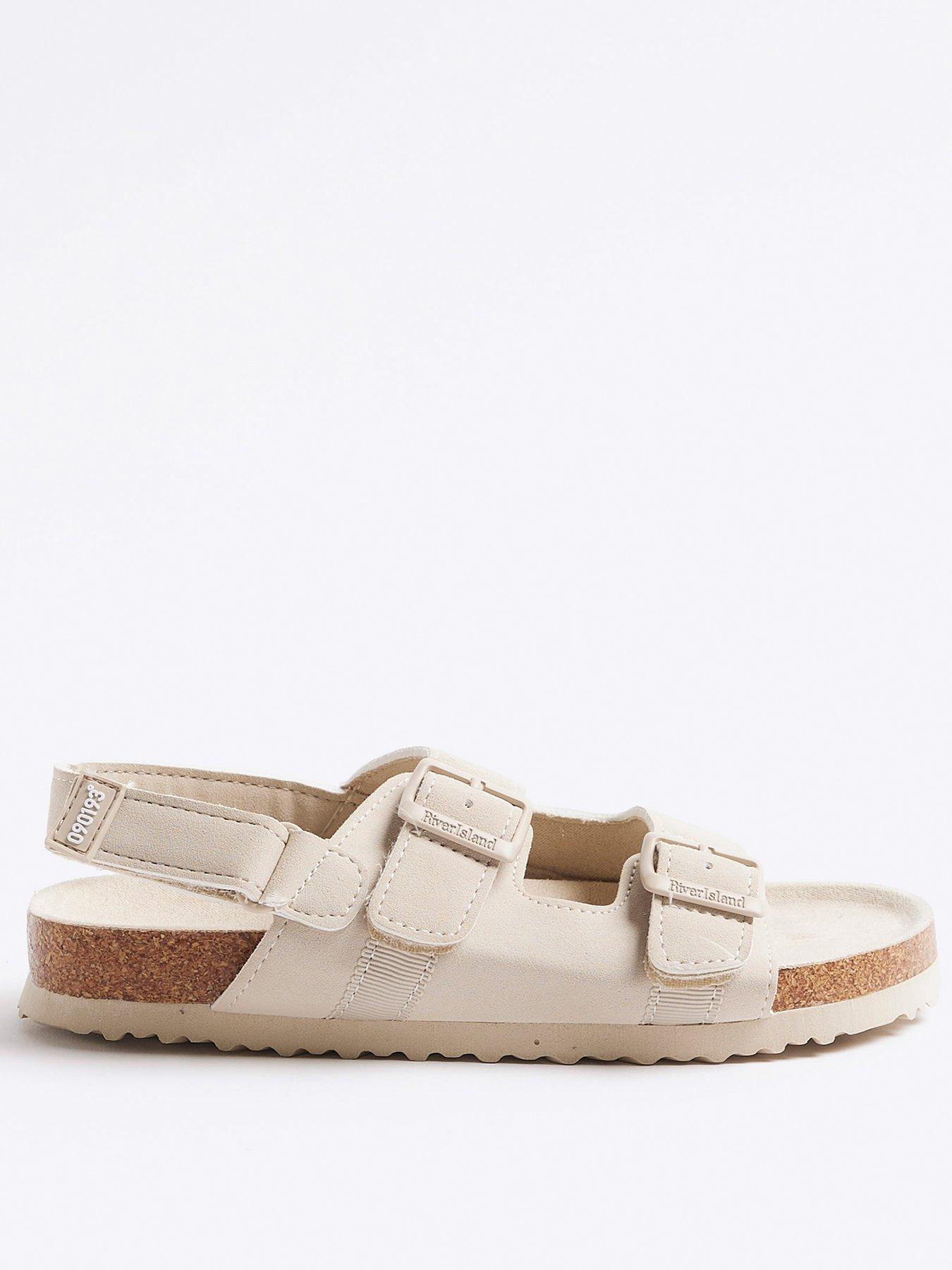 Image of River Island Boys Suede Buckle Sandals - Stone - Stone - Light