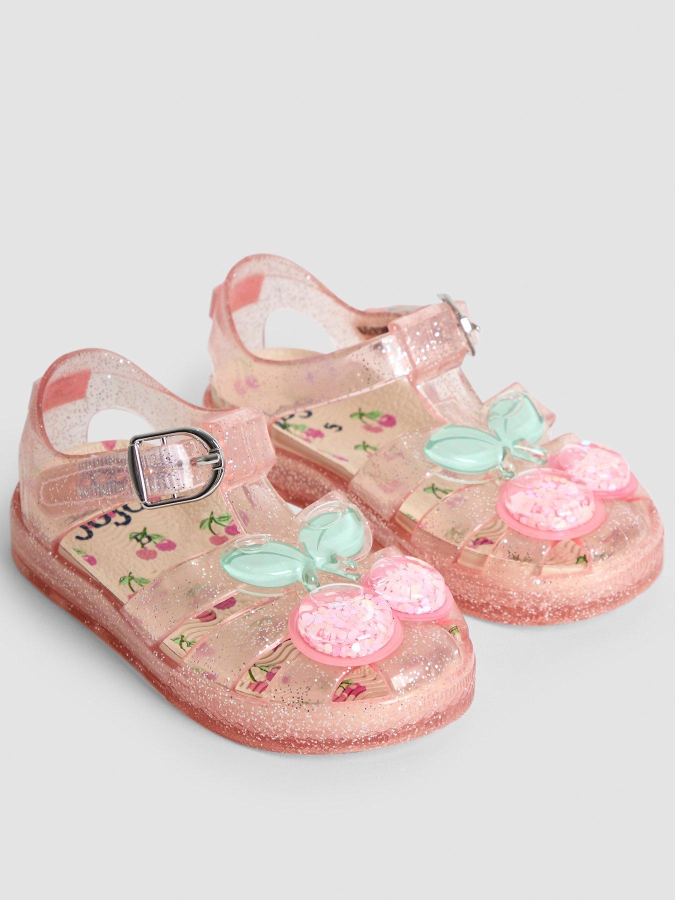 JoJo Maman Bebe Girl Cherry Jelly Sandals - Pink