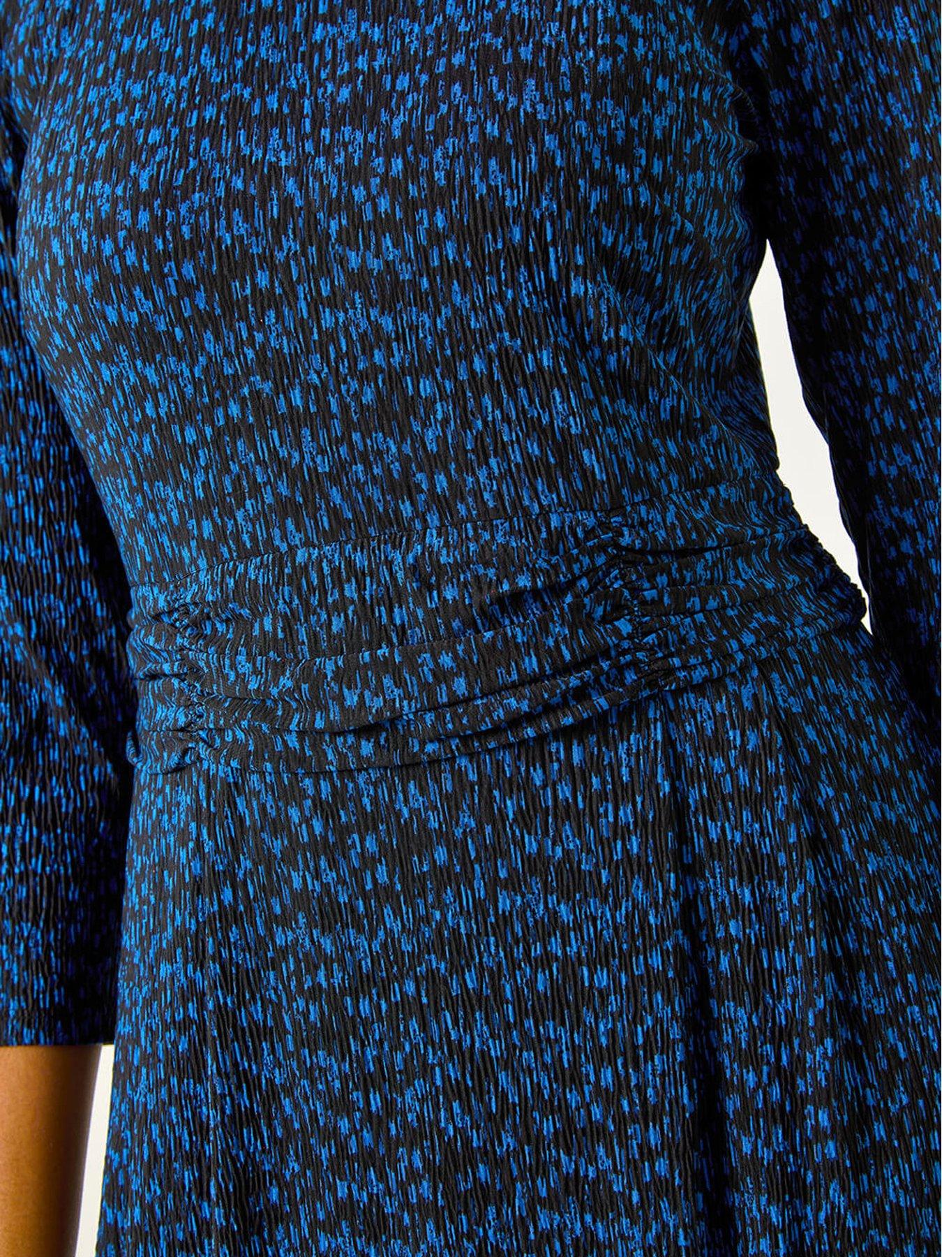 roman-abstract-stretch-ruched-dress-bluedetail