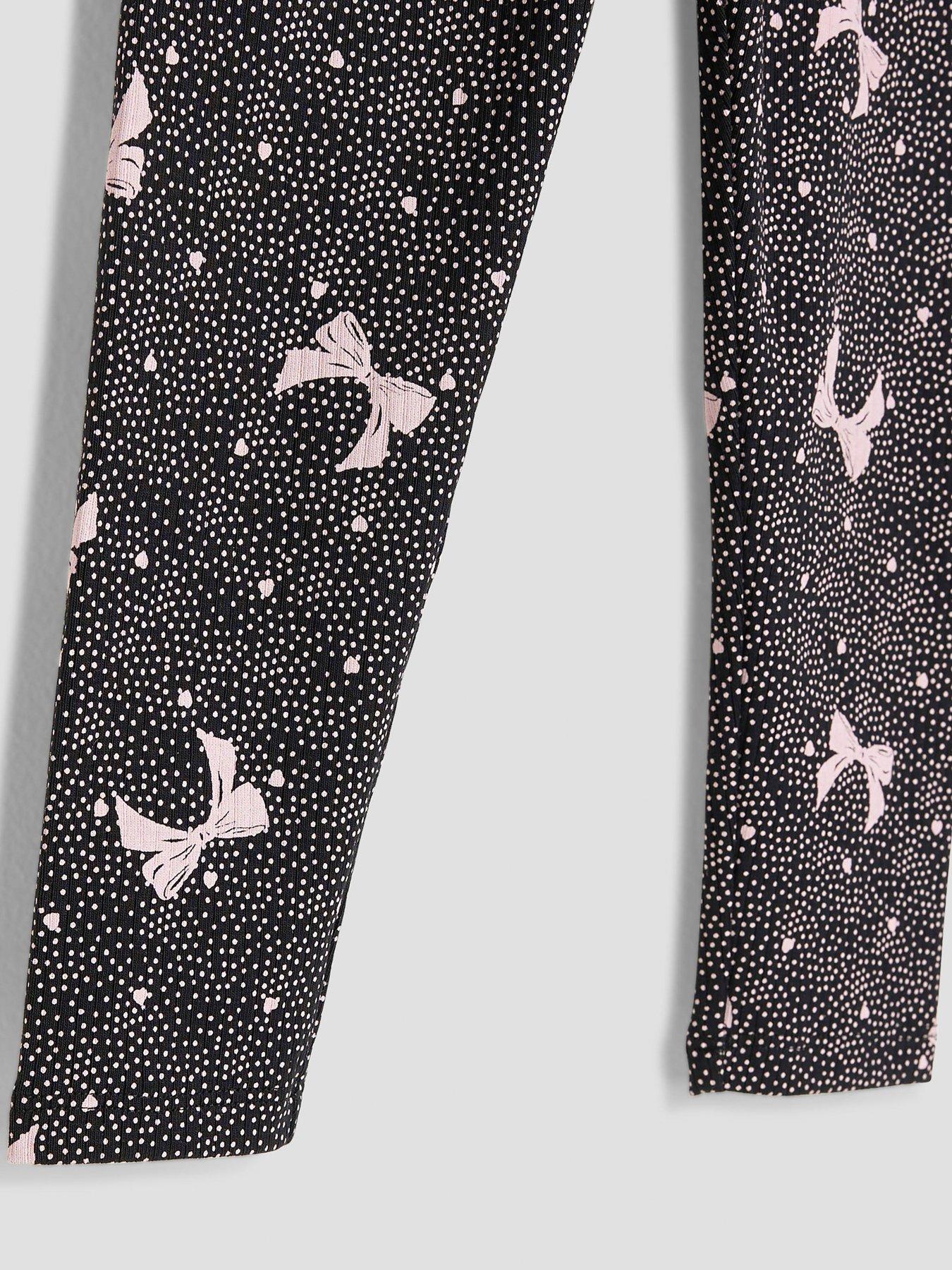 Image 5 of 5 of River Island Mini Girl Bow T-Shirt and Legging Sets - White
