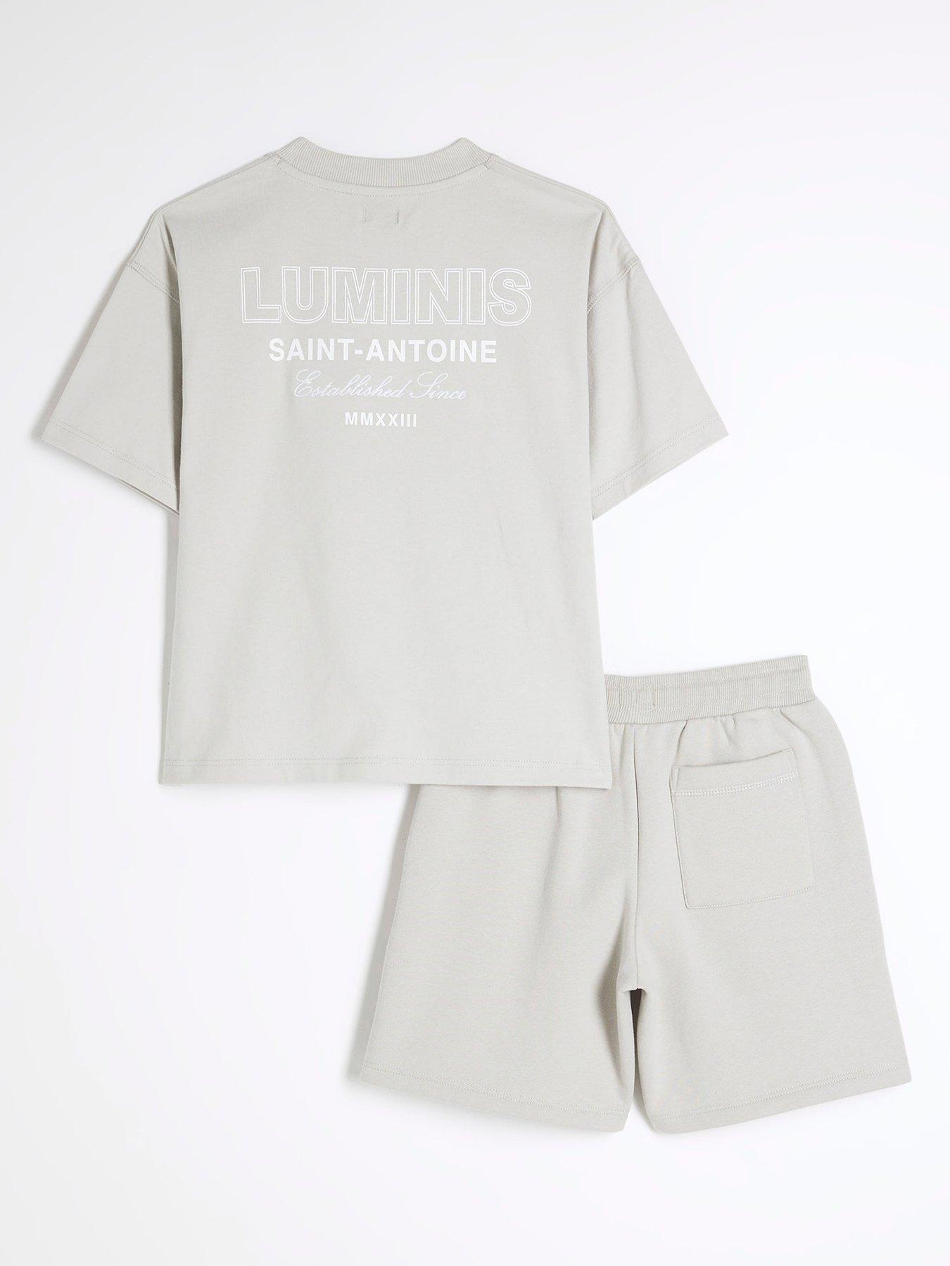 Image of River Island Boys T-shirt And Shorts Set - Stone