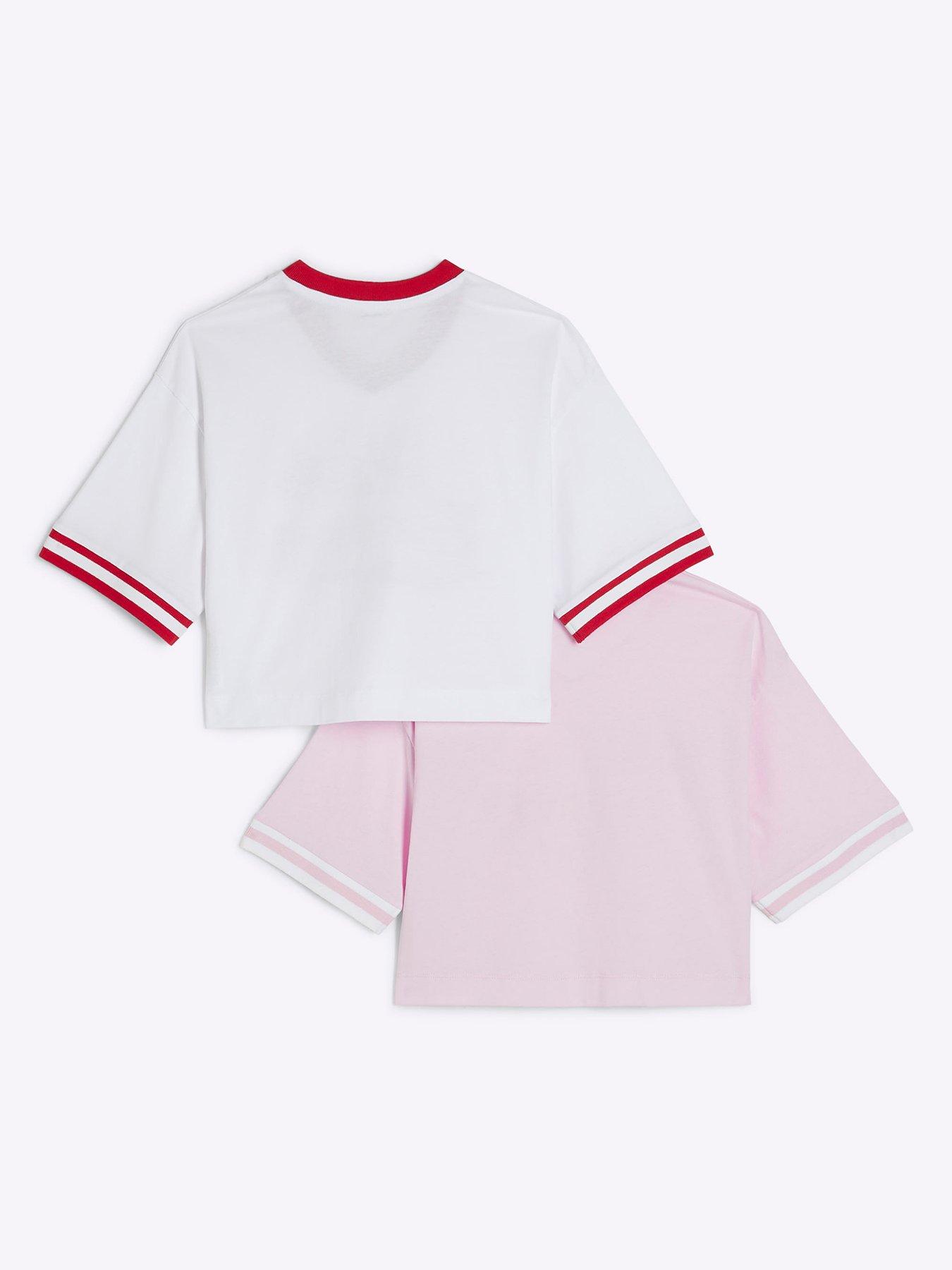 Image 2 of 4 of River Island Girls Pack Of 2 Crop Tops - Red