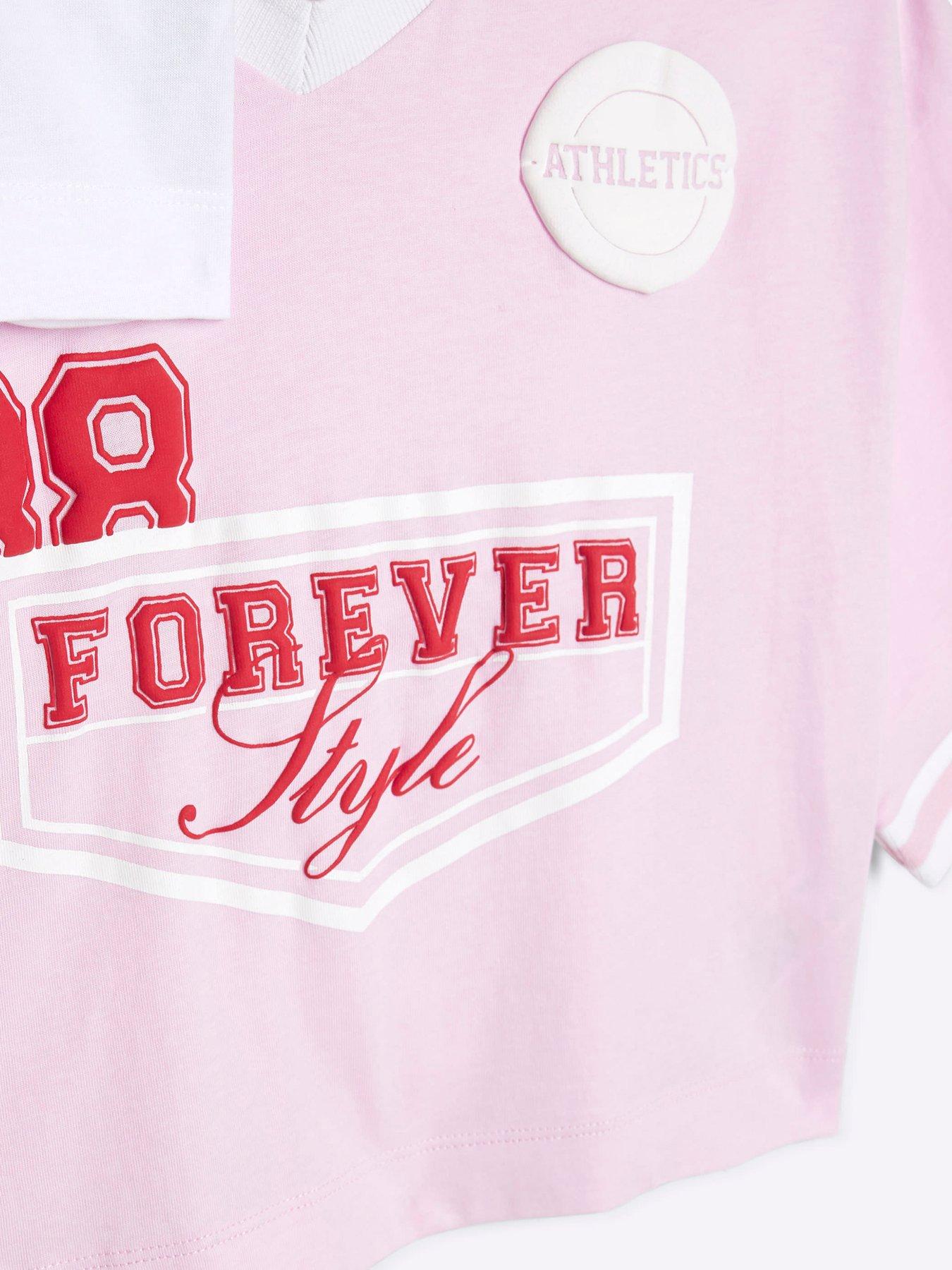 Image 3 of 4 of River Island Girls Pack Of 2 Crop Tops - Red