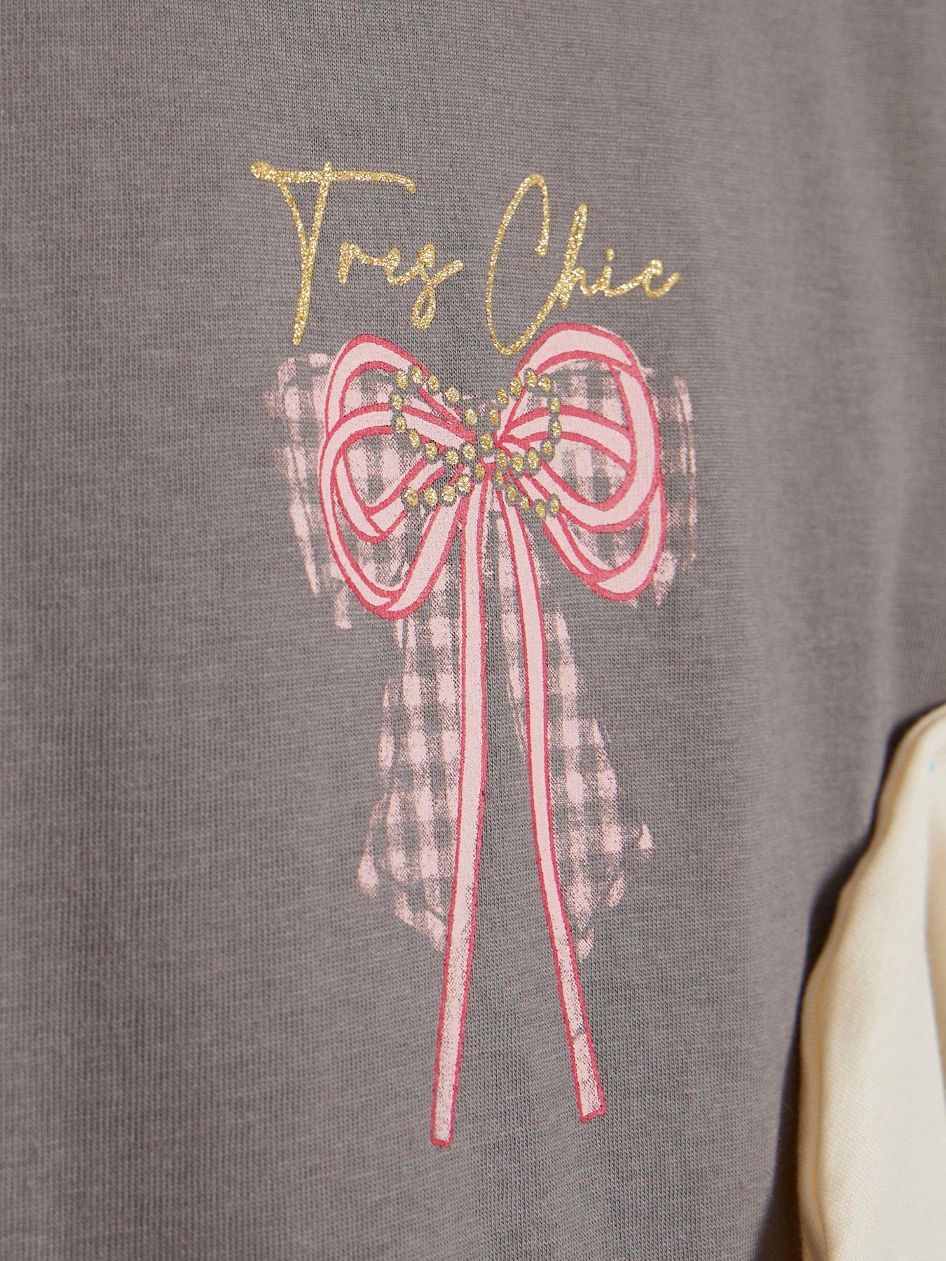 Image 4 of 4 of River Island Girls 2 Pack Frill Tops - Beige/Dark