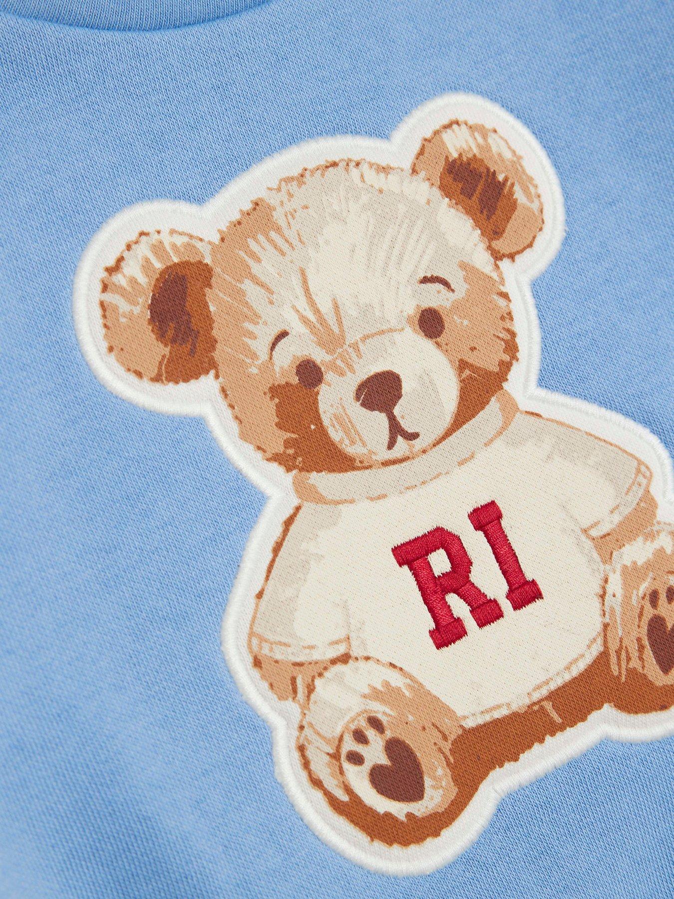 Image 4 of 5 of River Island Baby Baby Boys Bear Sweatshirt Set - Blue