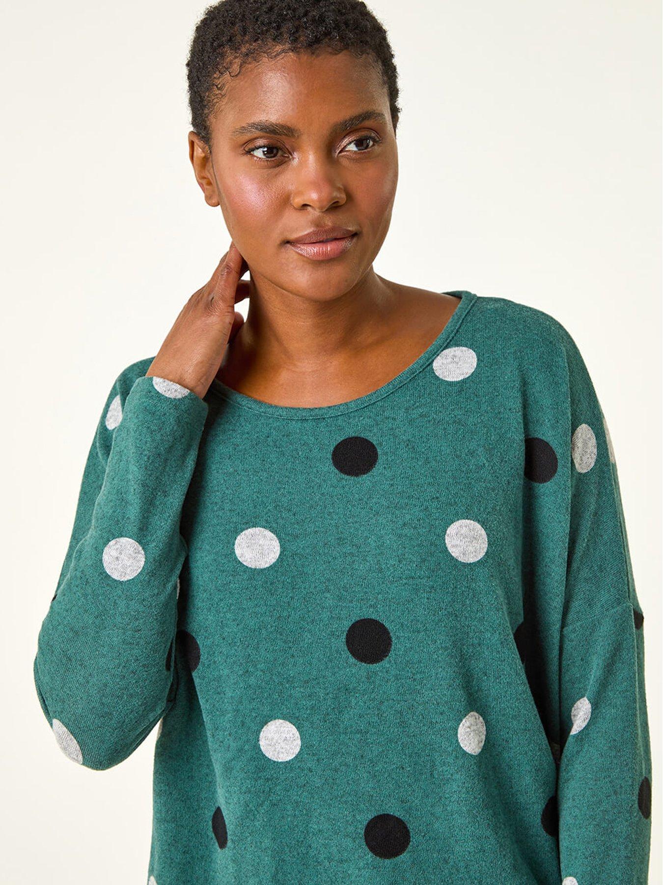 roman-roman-spot-print-knit-top-greenoutfit