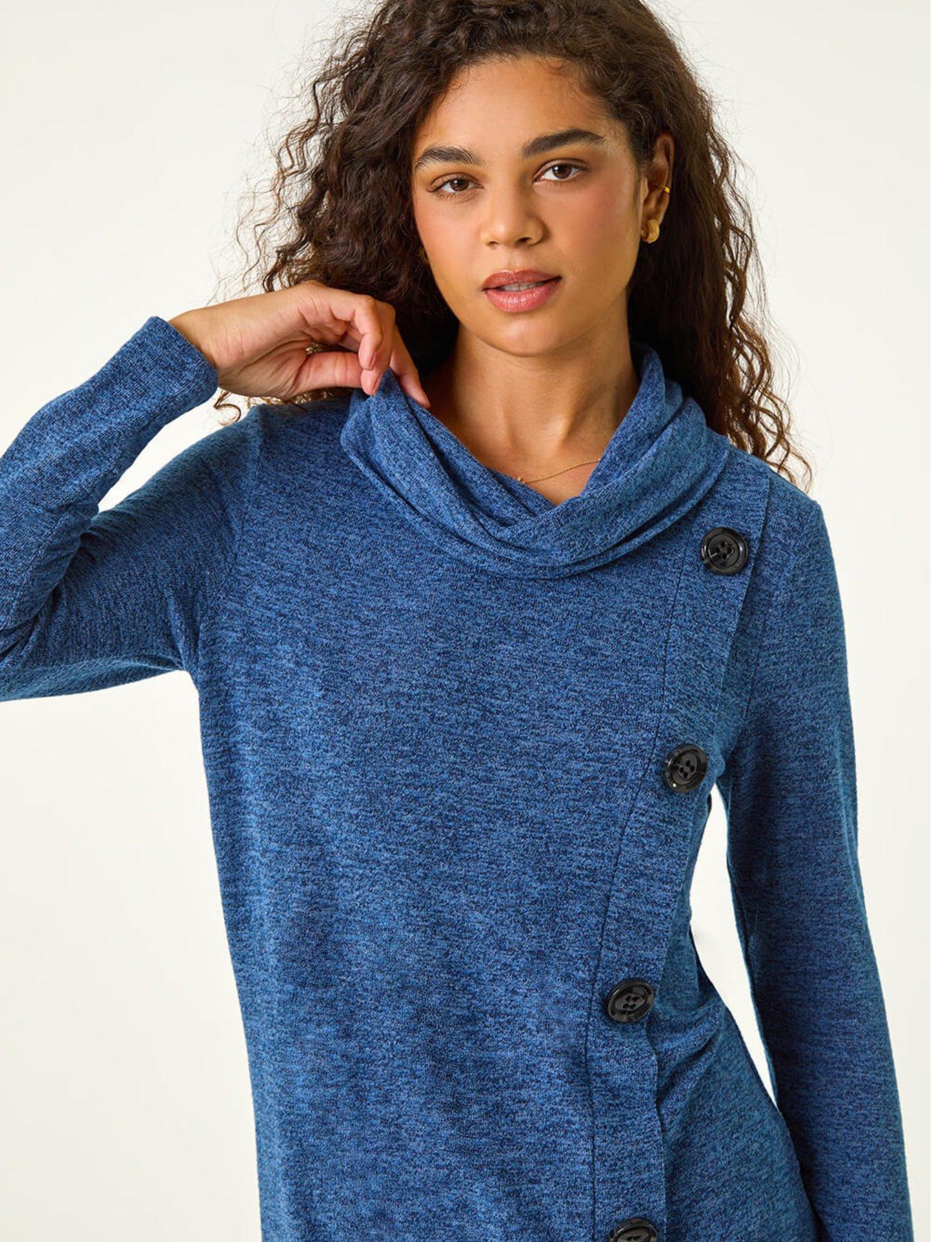 roman-cowl-neck-buttoned-top-blueoutfit