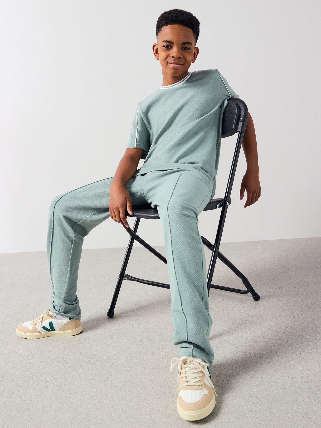 V by Very Boys Pique Tshirt And Jogger Set - Green