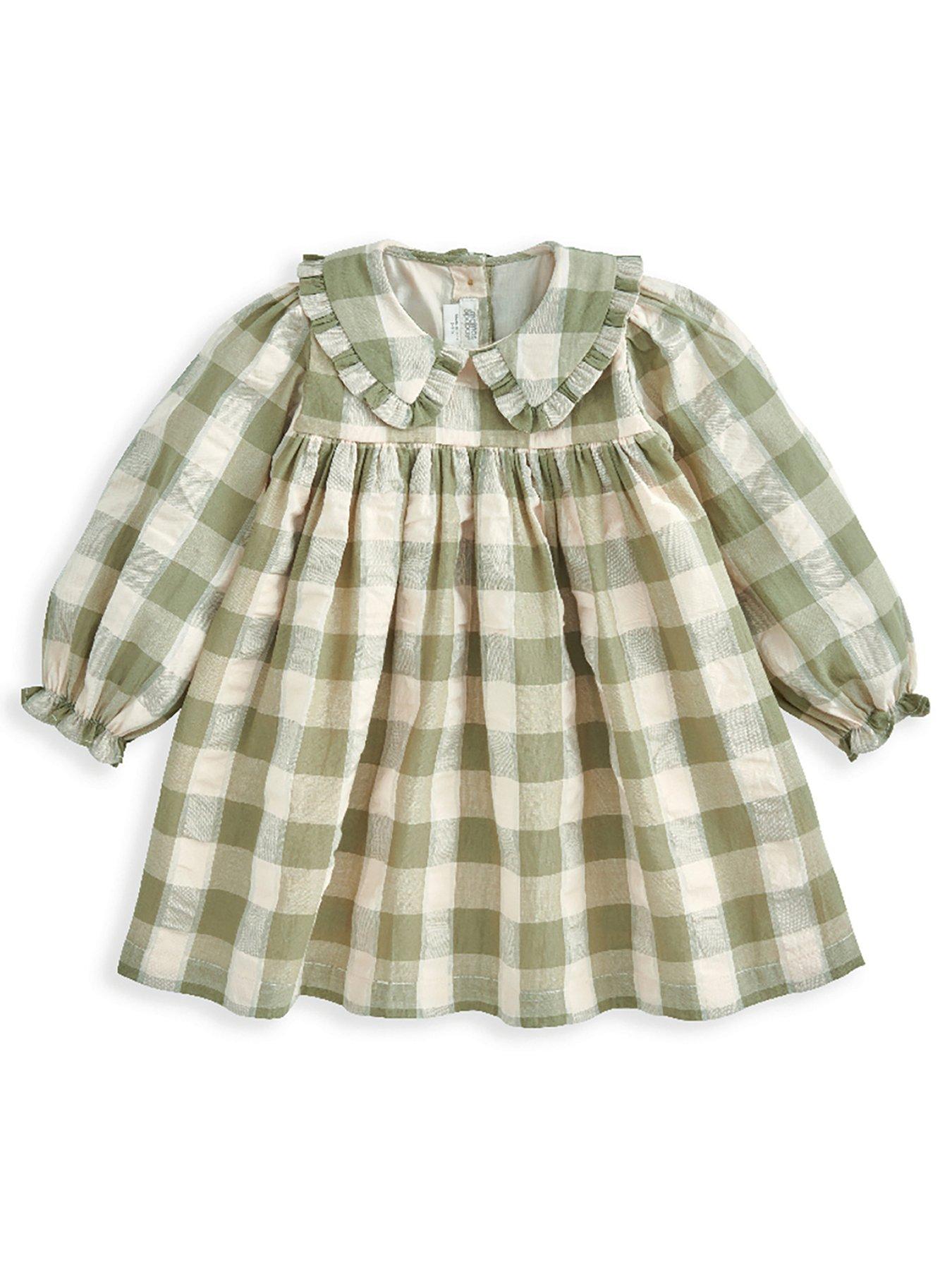undefined Baby Girls Gingham Shirt Dress - Cream