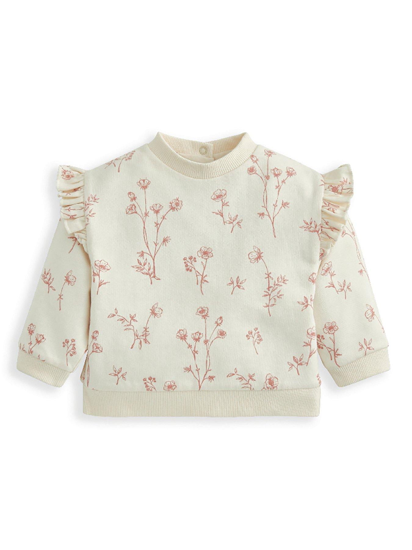 Image 3 of 4 of Mamas & Papas Baby Girls 2 Piece Floral Print Sweatshirt & Leggings Set - Pink