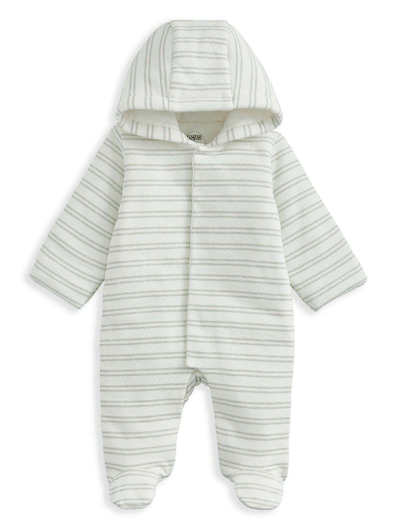 Image 1 of 2 of Mamas & Papas Baby Boys Double Stripe Pramsuit - Blue