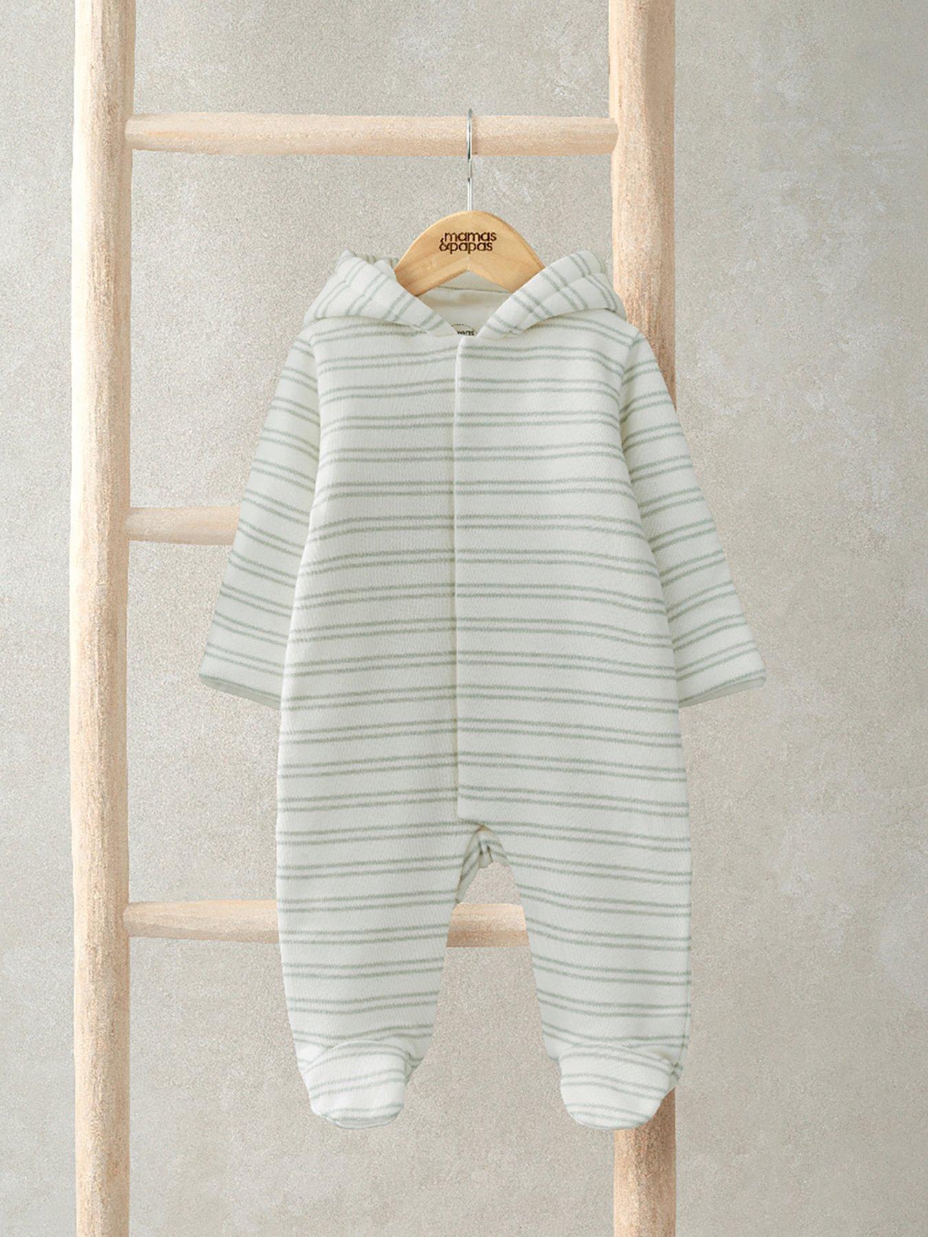 Image 2 of 2 of Mamas & Papas Baby Boys Double Stripe Pramsuit - Blue
