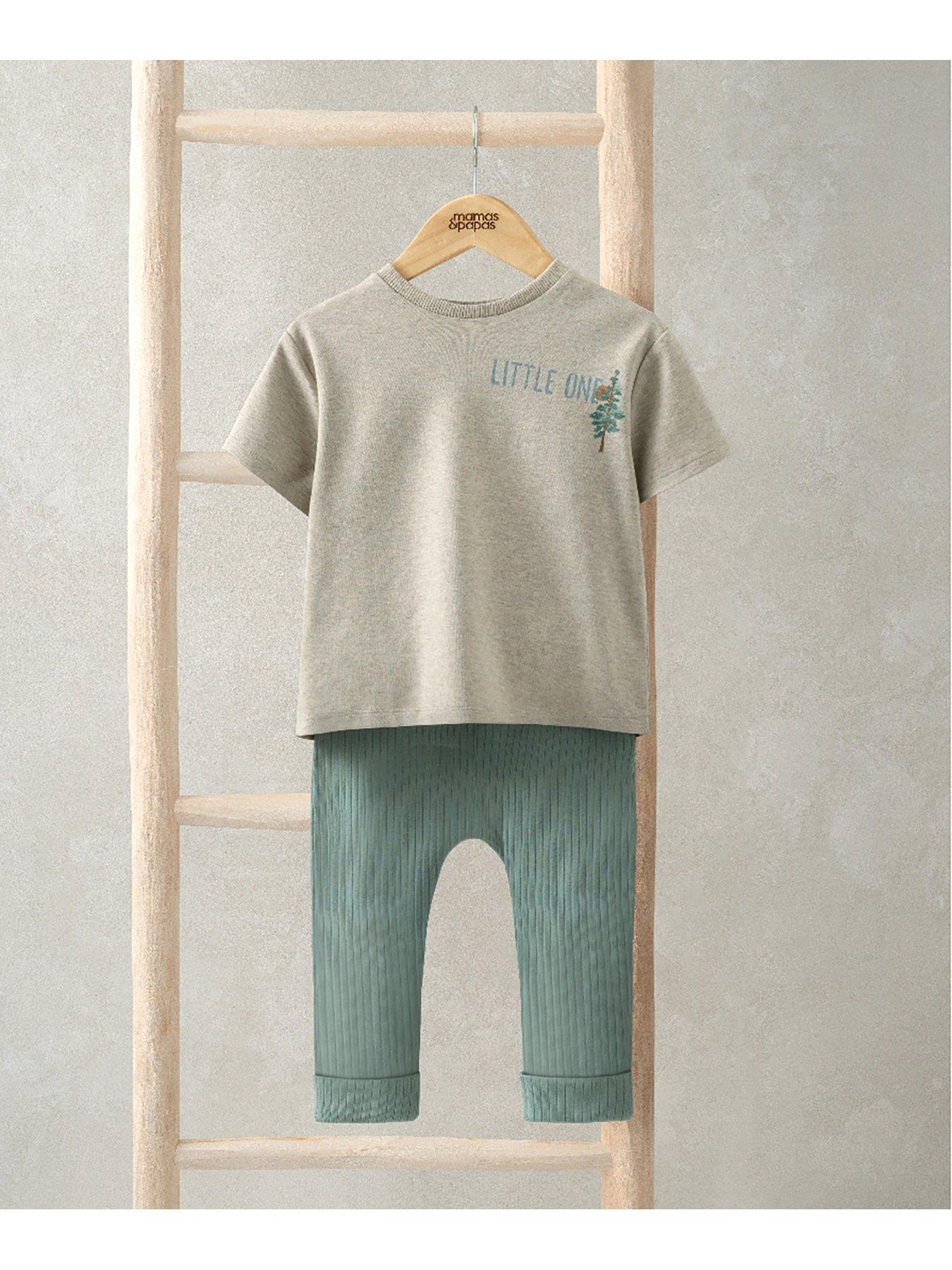 Image 2 of 5 of Mamas & Papas Baby Boys 2 Piece Exploring T-Shirt & Leggings Set - Green