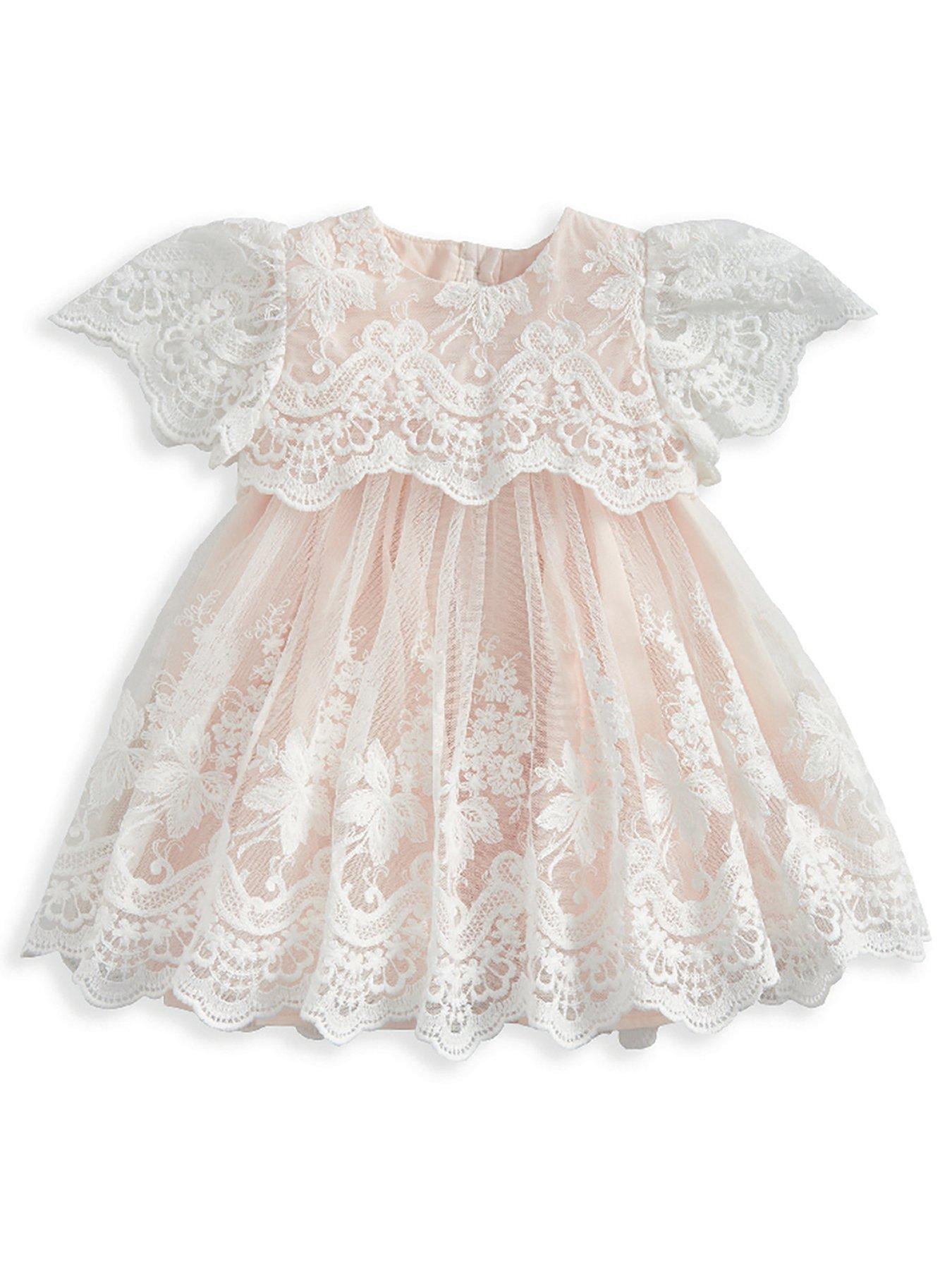 mamas-papas-baby-girls-lace-frill-sleeve-dress-pink