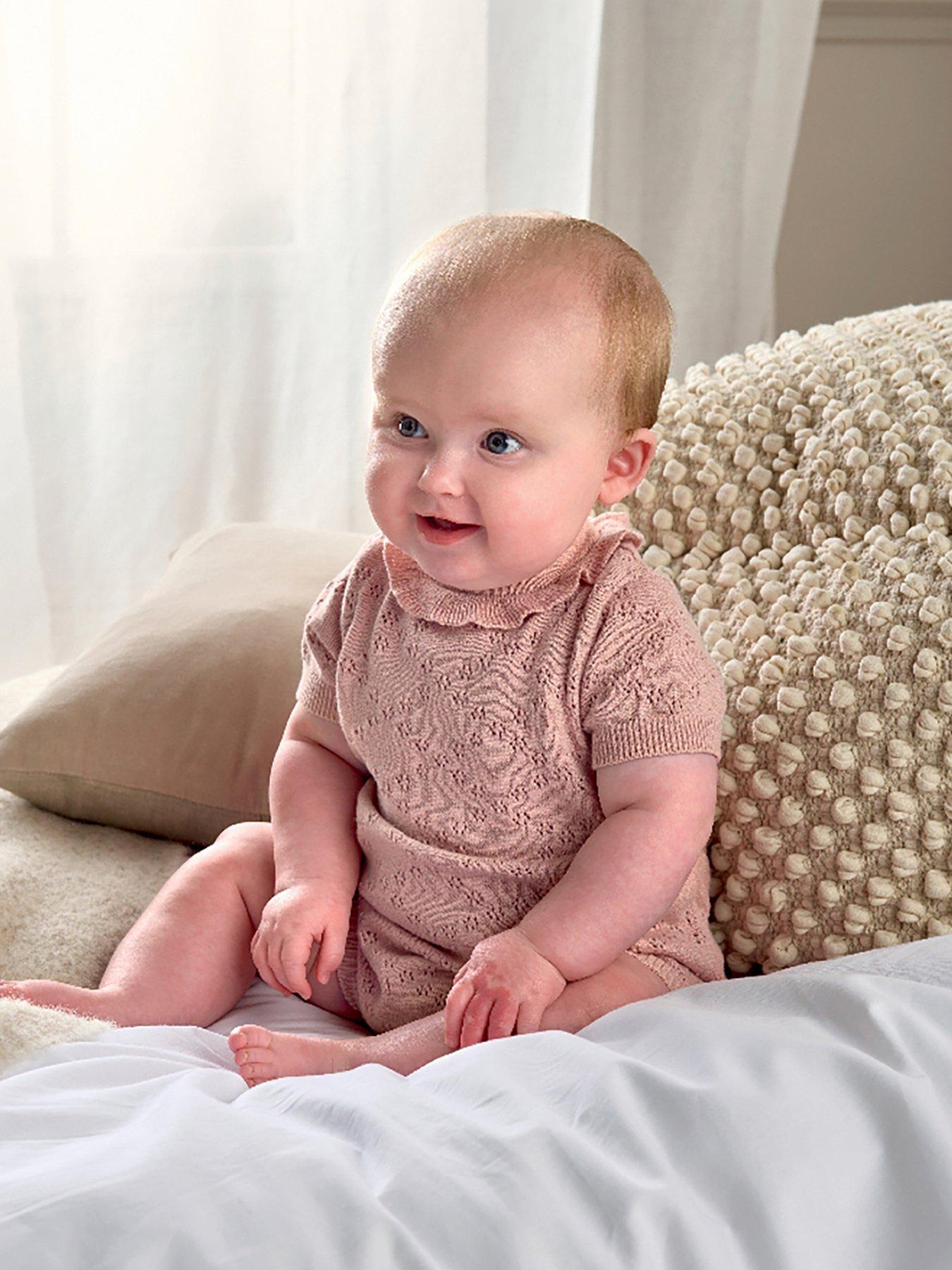 undefined Baby Girls 2 Piece Knitted Romper & Cardigan Set - Pink