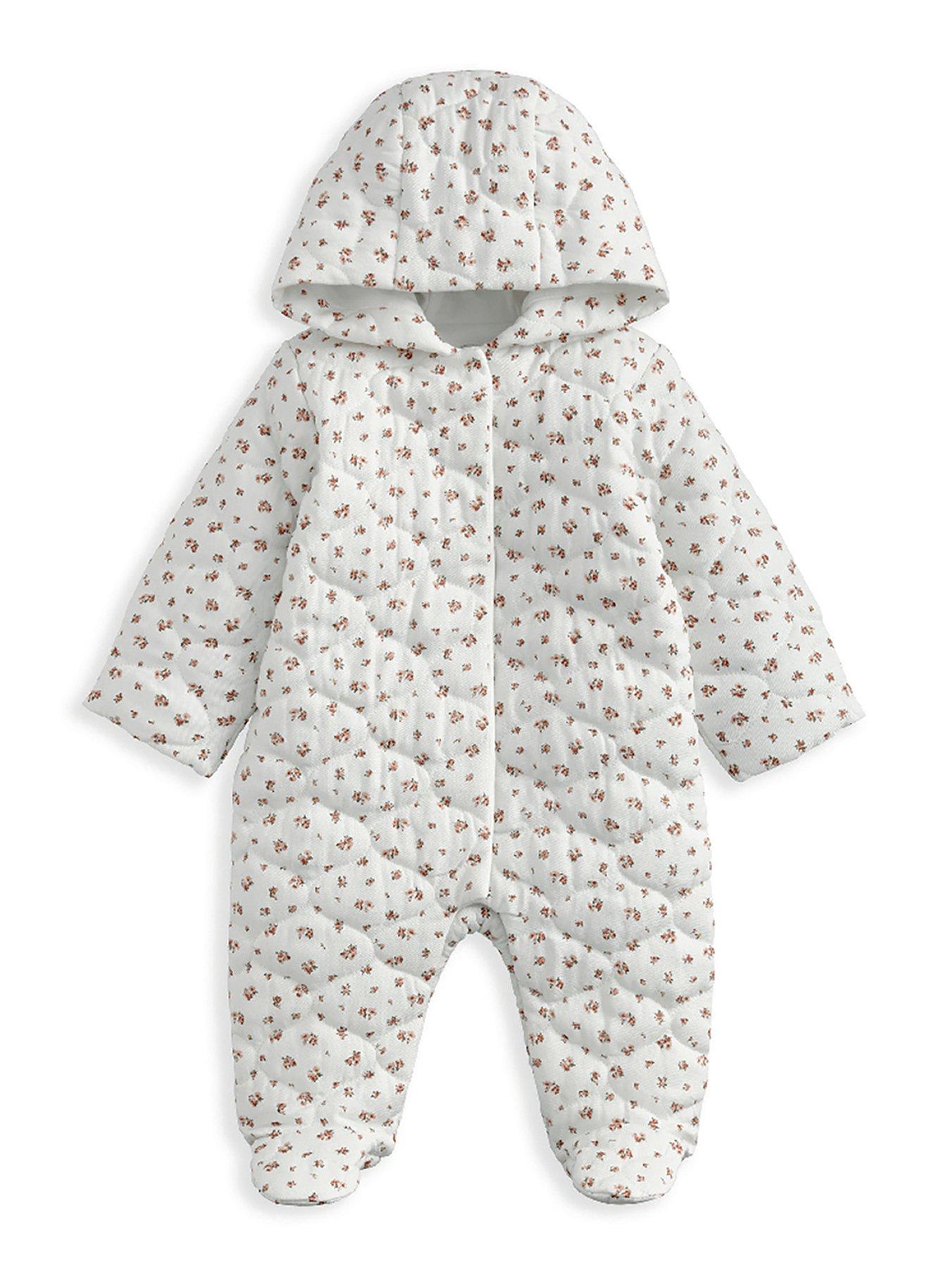 mamas-papas-baby-girls-floral-print-quilted-pramsuit-pink