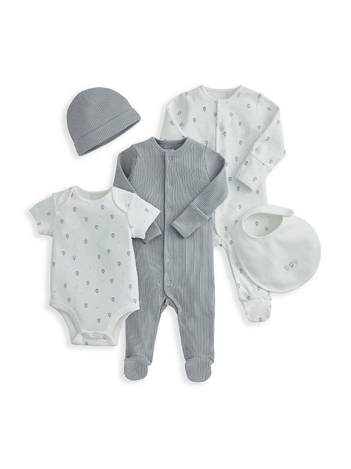 Image of Mamas & Papas Baby Boys Hot Air Balloon 5 Piece Outfit Set - Blue