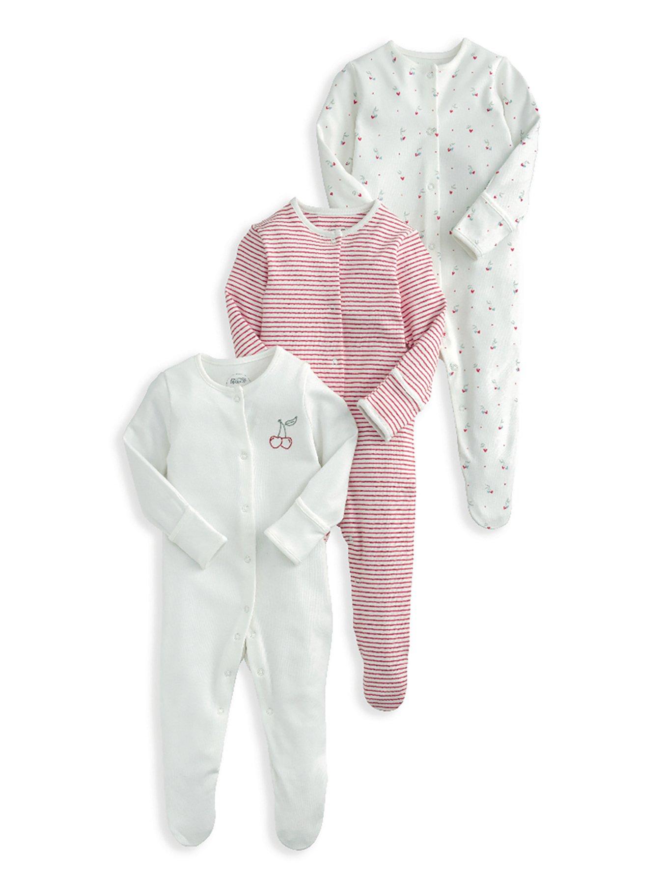 mamas-papas-baby-girls-3-pack-cherry-sleepsuits-red