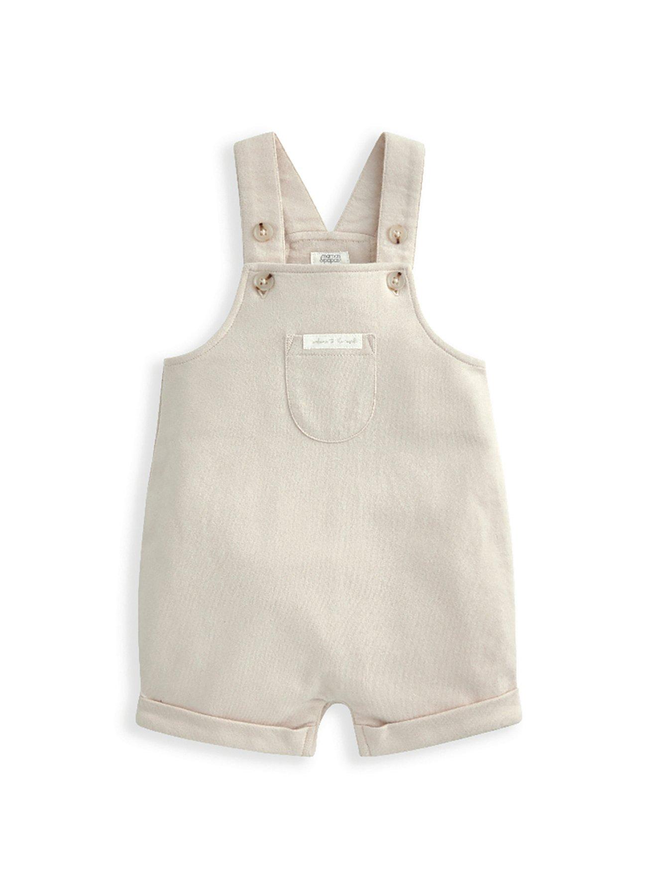 Image 4 of 4 of Mamas & Papas Baby Boys 2 Piece Rib Jersey Bodysuit & Shortie Dungaree Set - Multi
